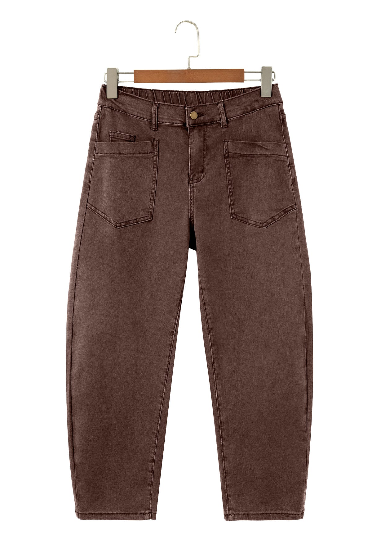 Front Pocket Ankle-length Barrel Jeans