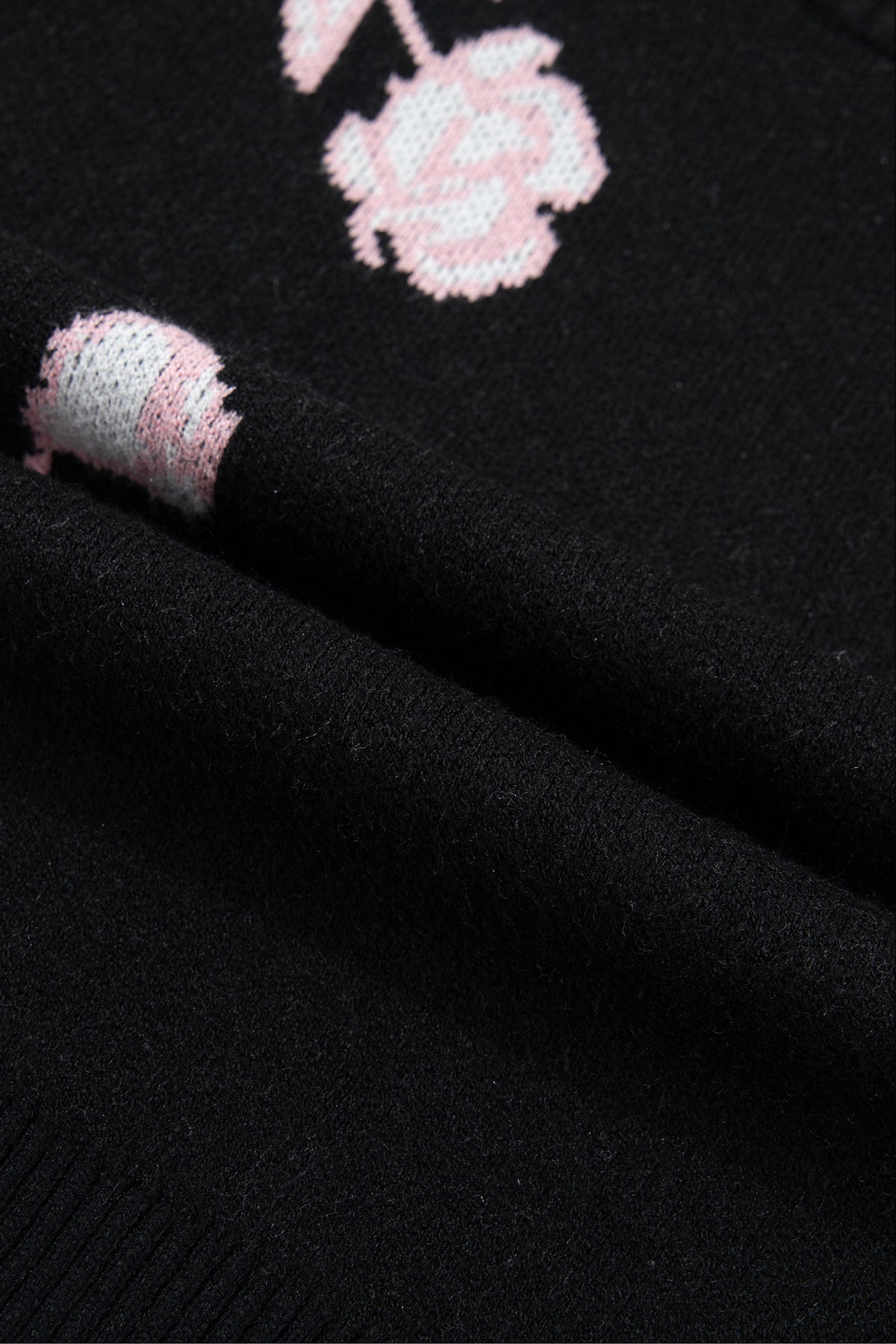 Floral Pattern Puff SleeveSweater