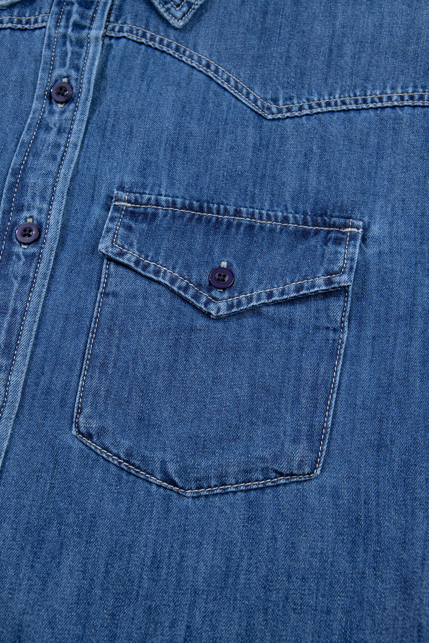 Dark Long Sleeve Denim Shirt