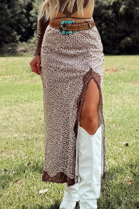 Cheetah Print  Long  Skirt