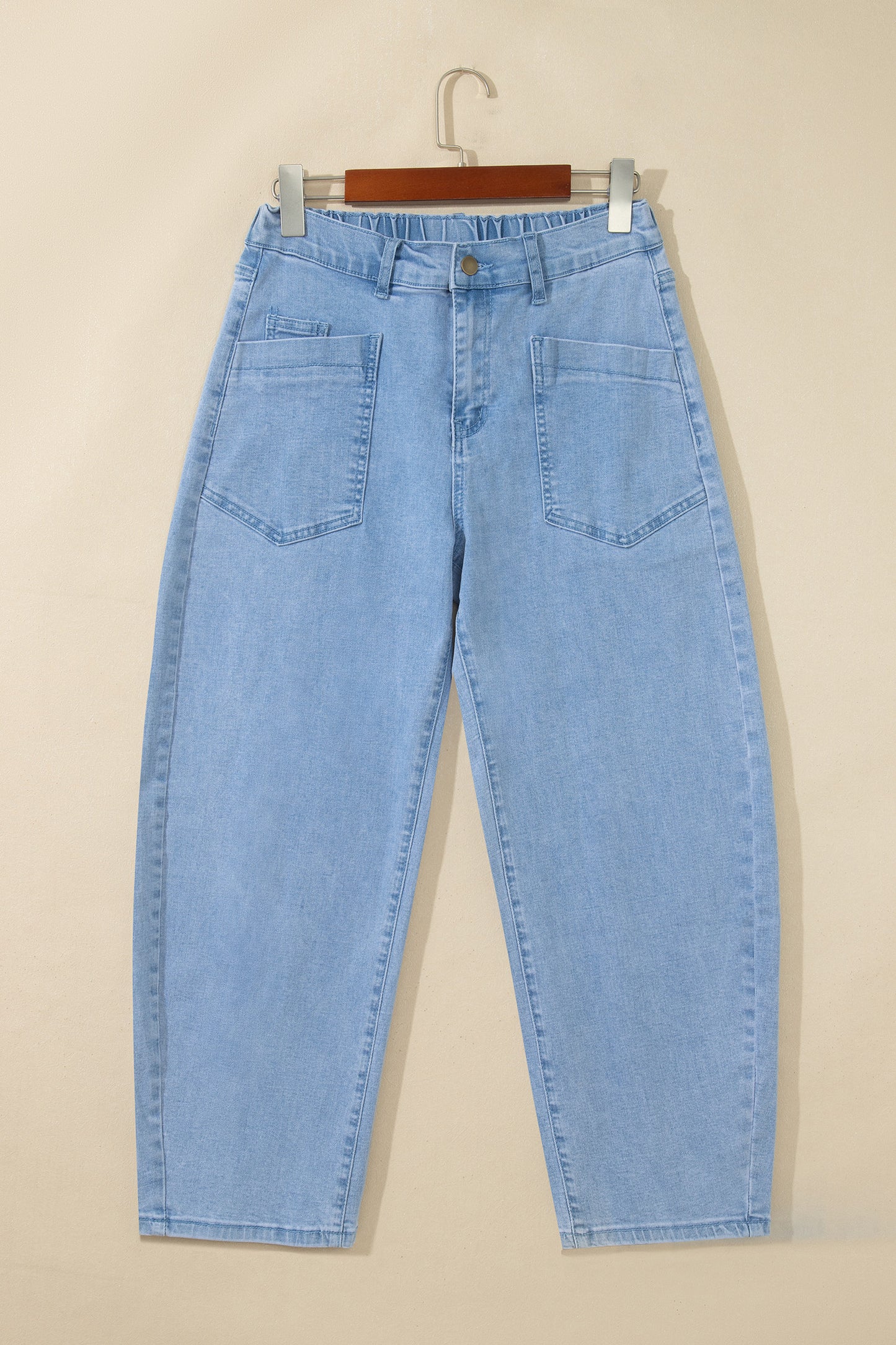 Front Pocket Ankle-length Barrel Jeans