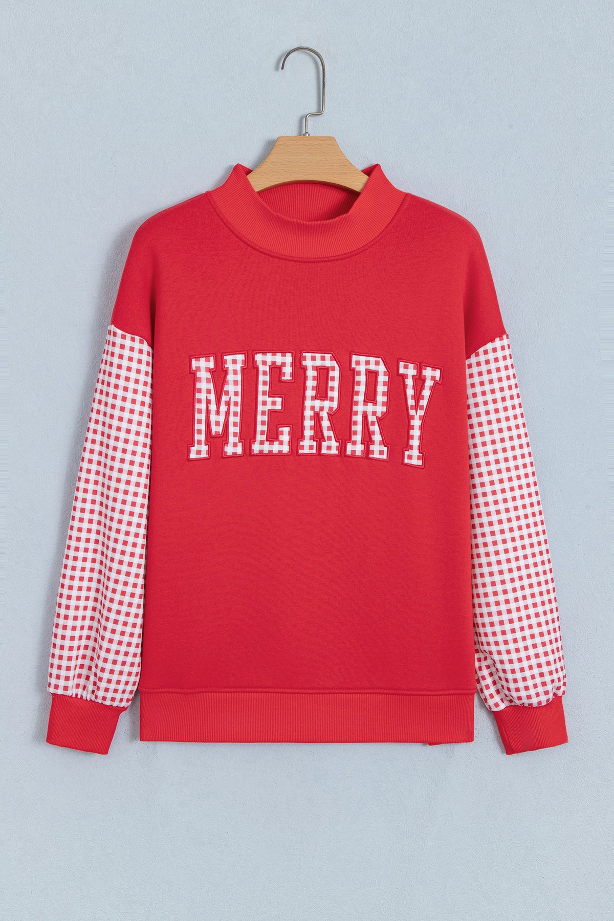 Gingham Plaid Oversized Pullover Sweatshirt