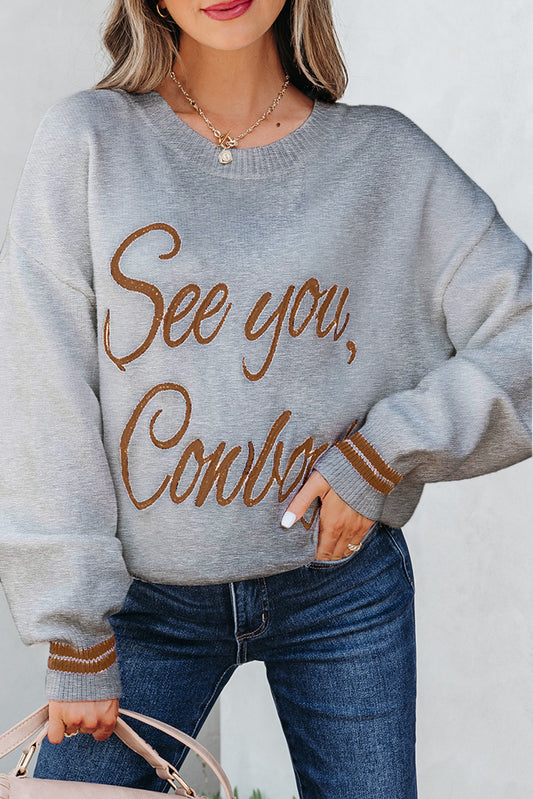See You Cowboy  Graphic Sweater