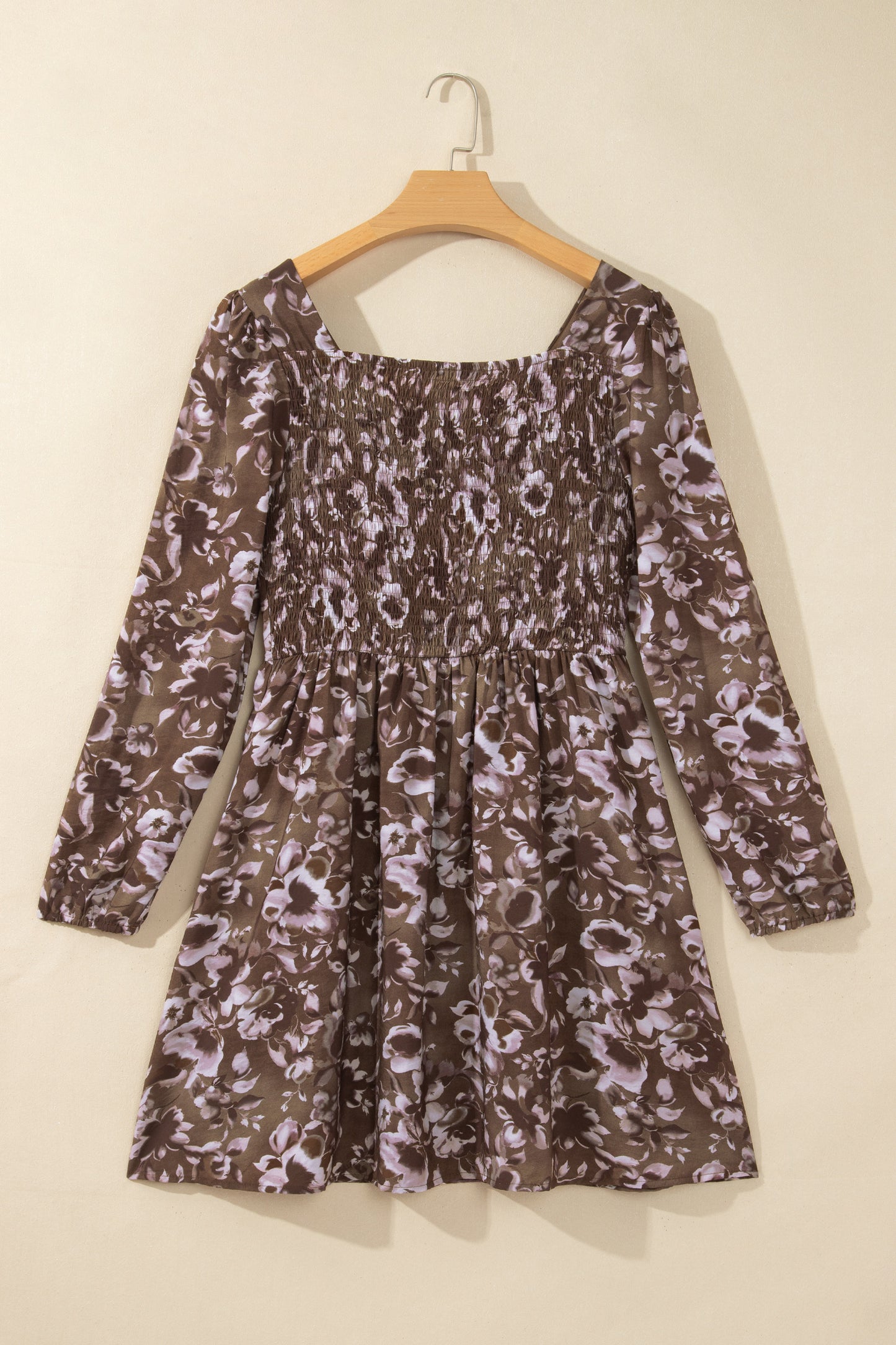 Floral  Long Sleeve Mini  Dress