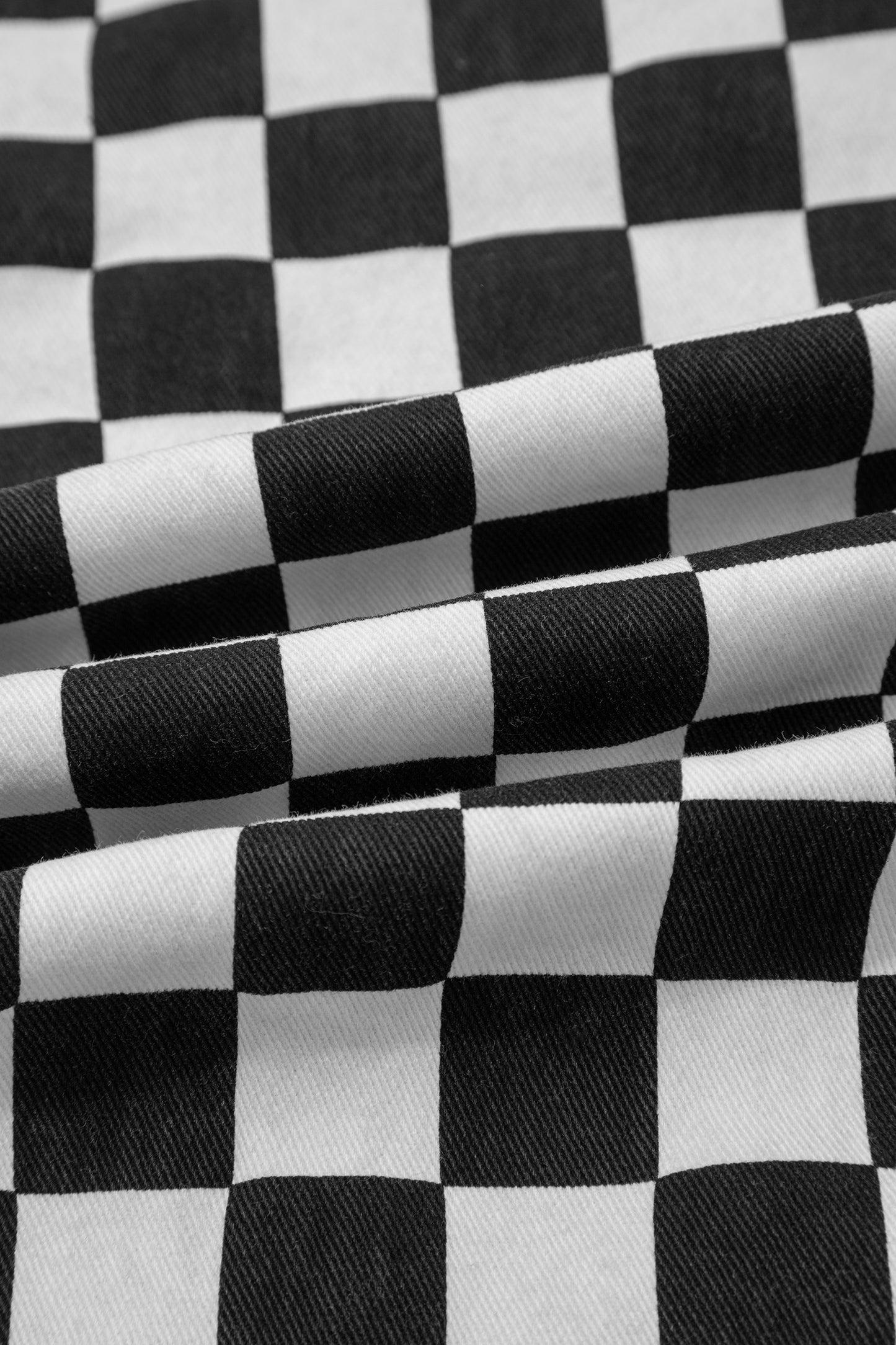 Checkerboard  Distressed  Raw Edge Cropped Jeans
