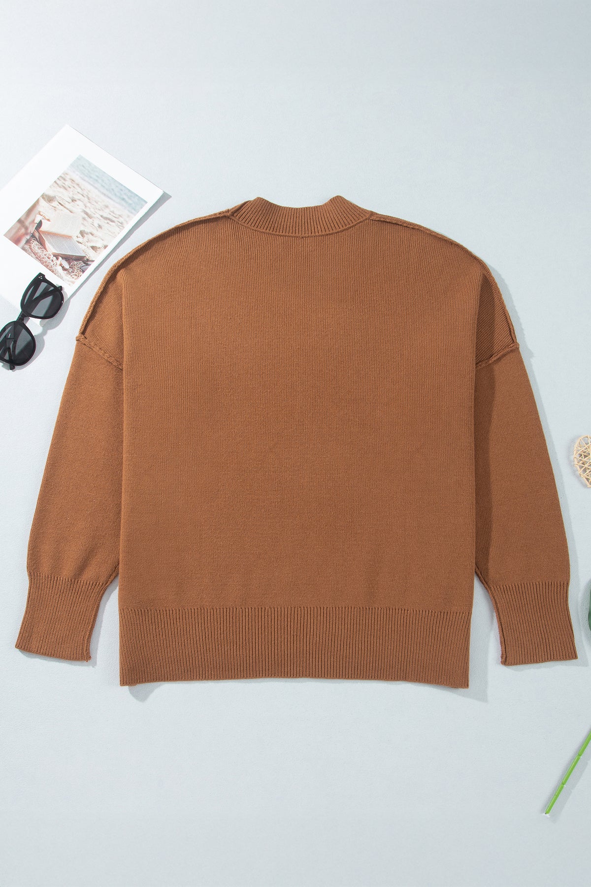 Oversized Ribbed Knit Plus Size Sweater