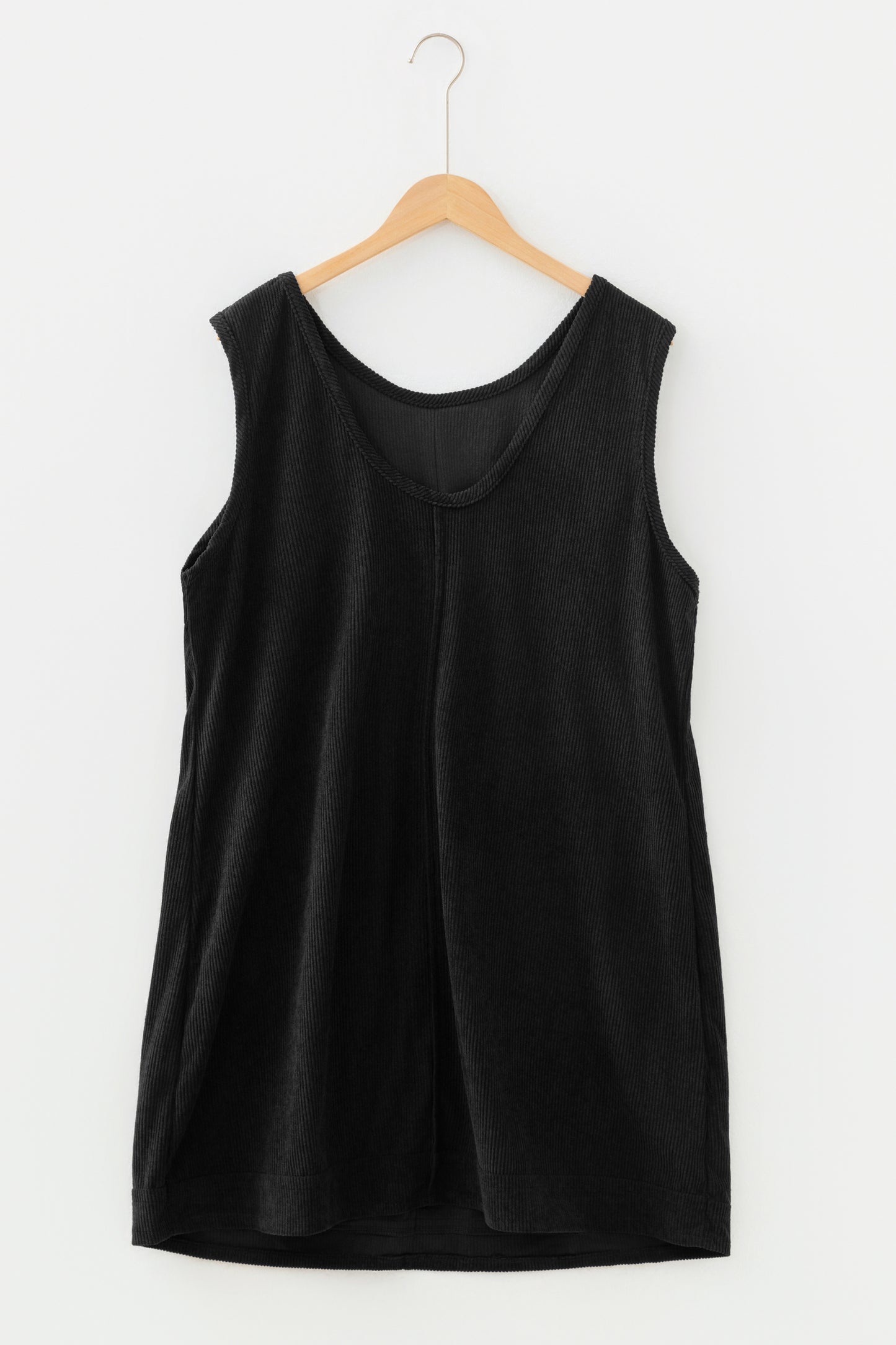 Corduroy Patch Pocket Sleeveless Mini Dress