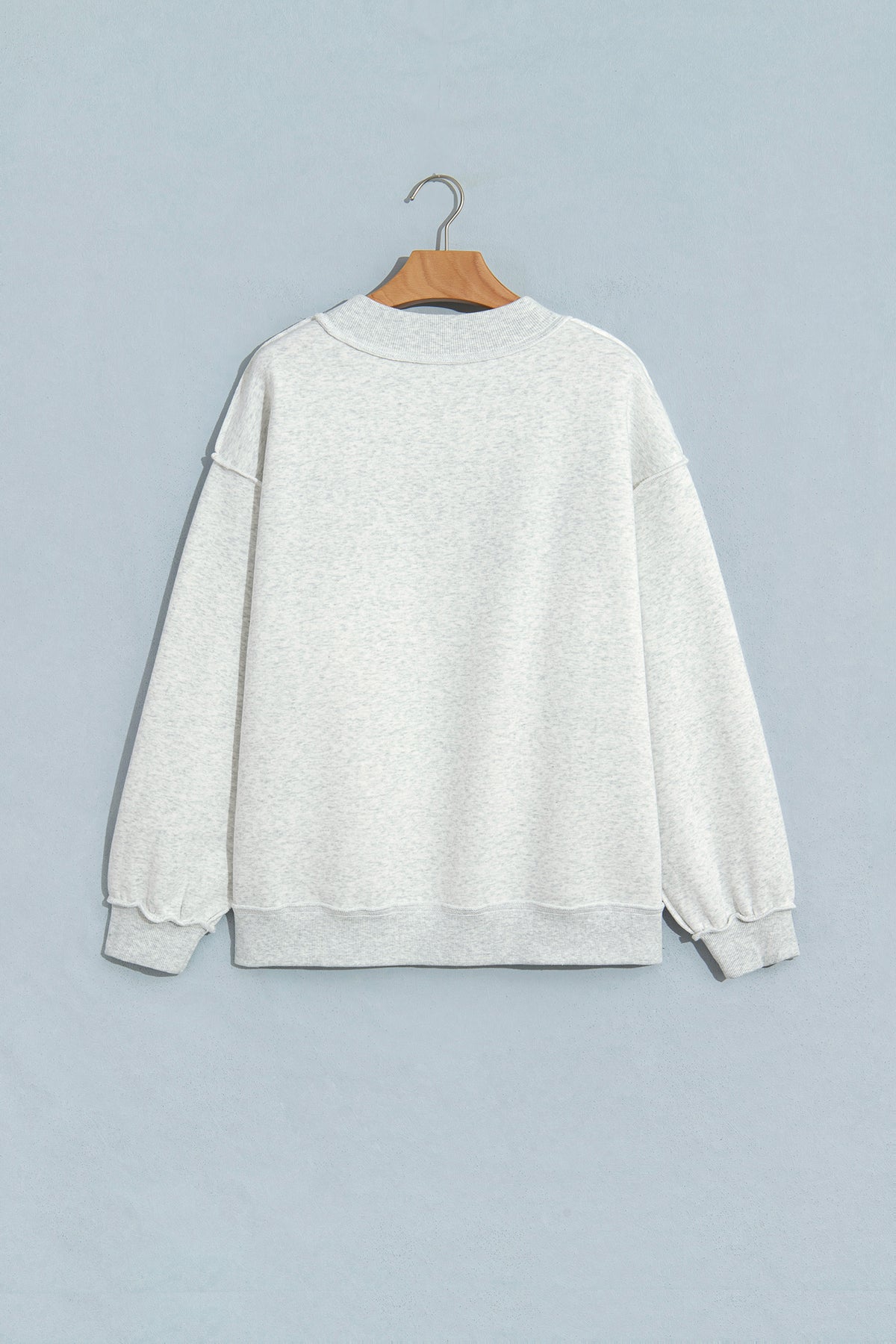 Reversible Christian Faith Print Mock Neck Pullover Sweatshirt