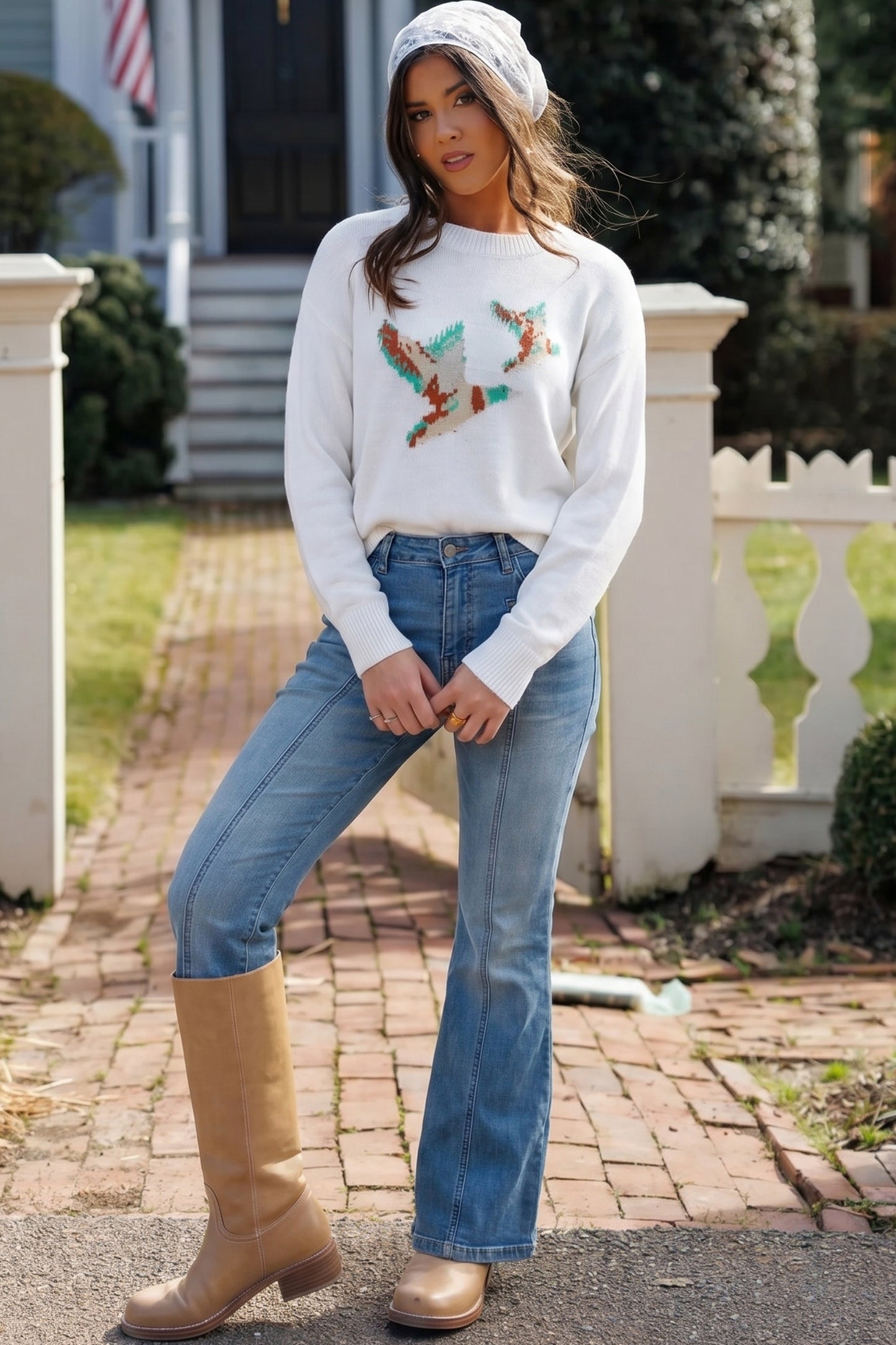 Duck Long Sleeve Pullover Sweater