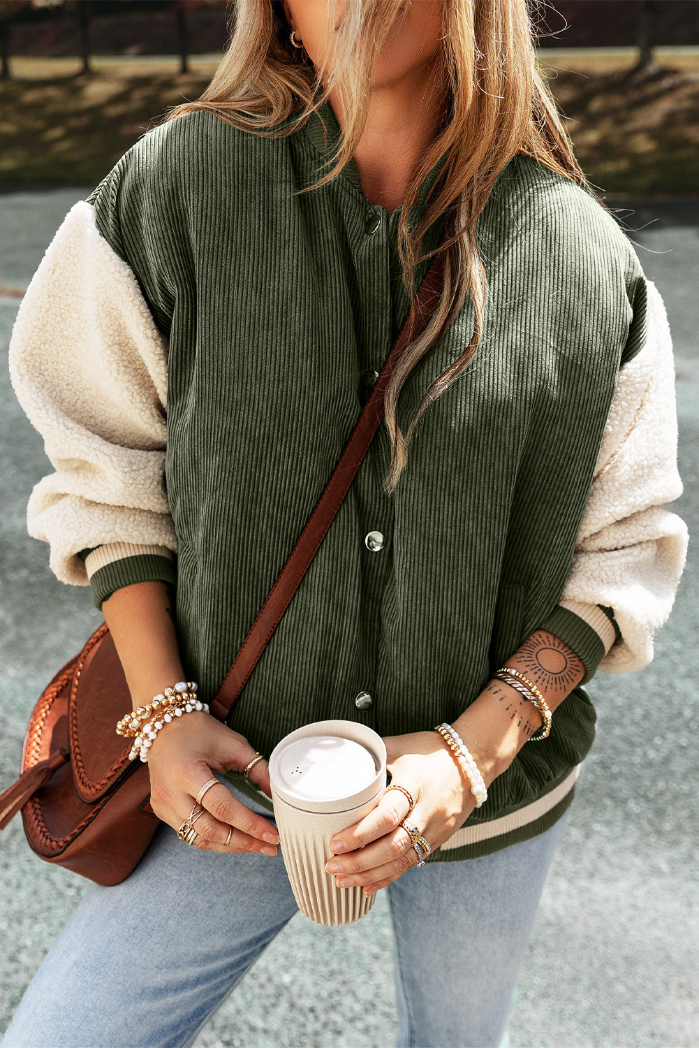 Corduroy Fleece Bomber Jacket