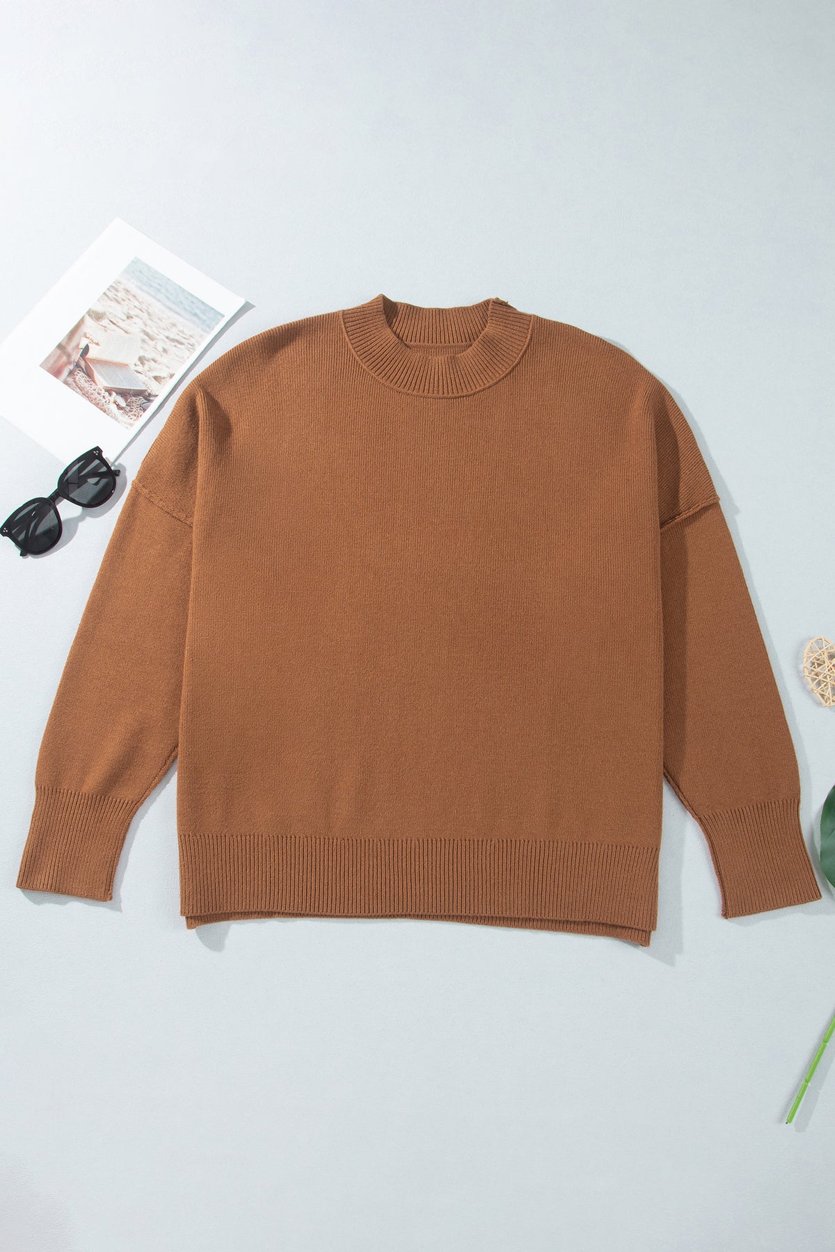 Oversized Ribbed Knit Plus Size Sweater