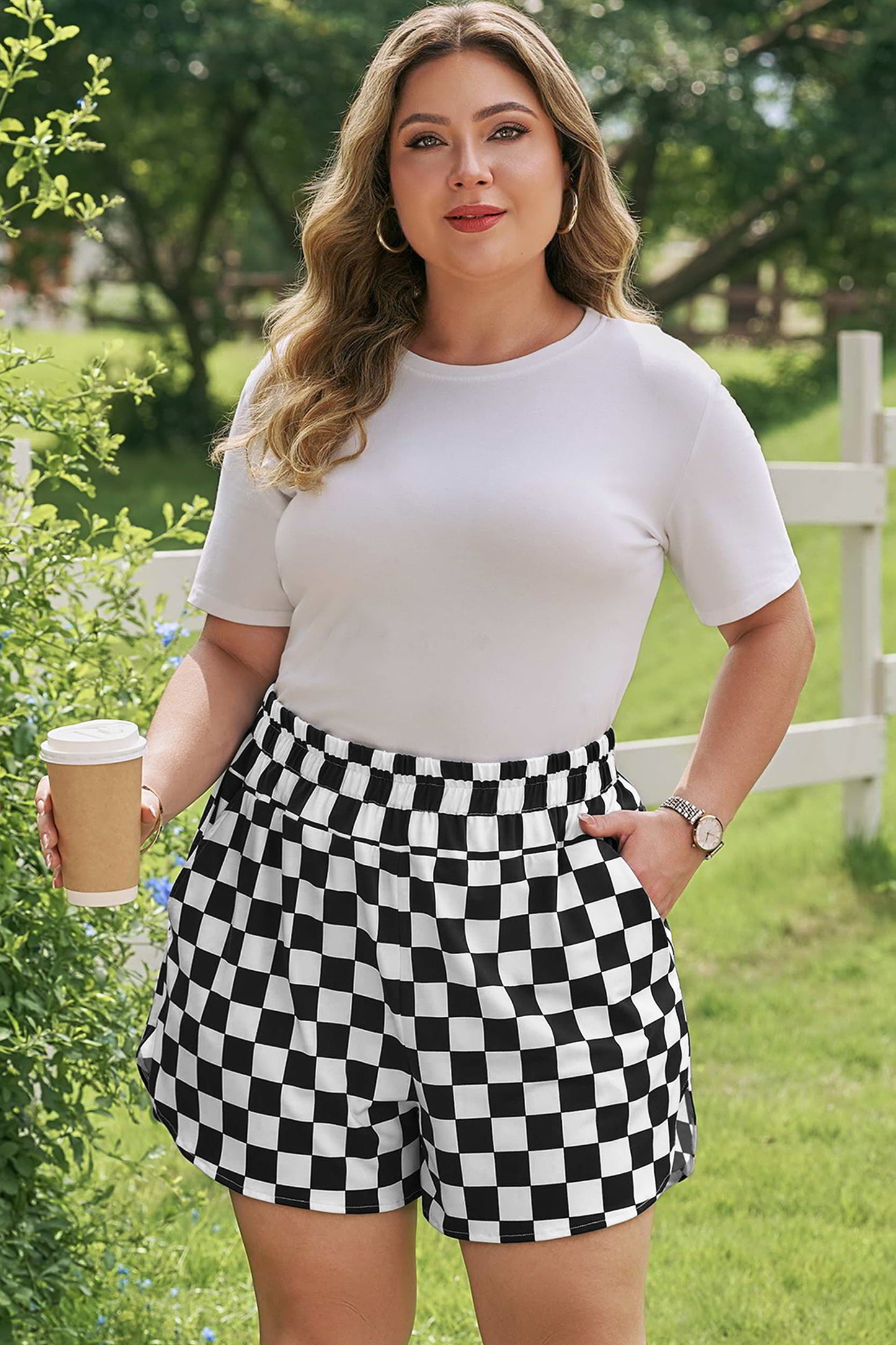 Checkered Athleisure Shorts