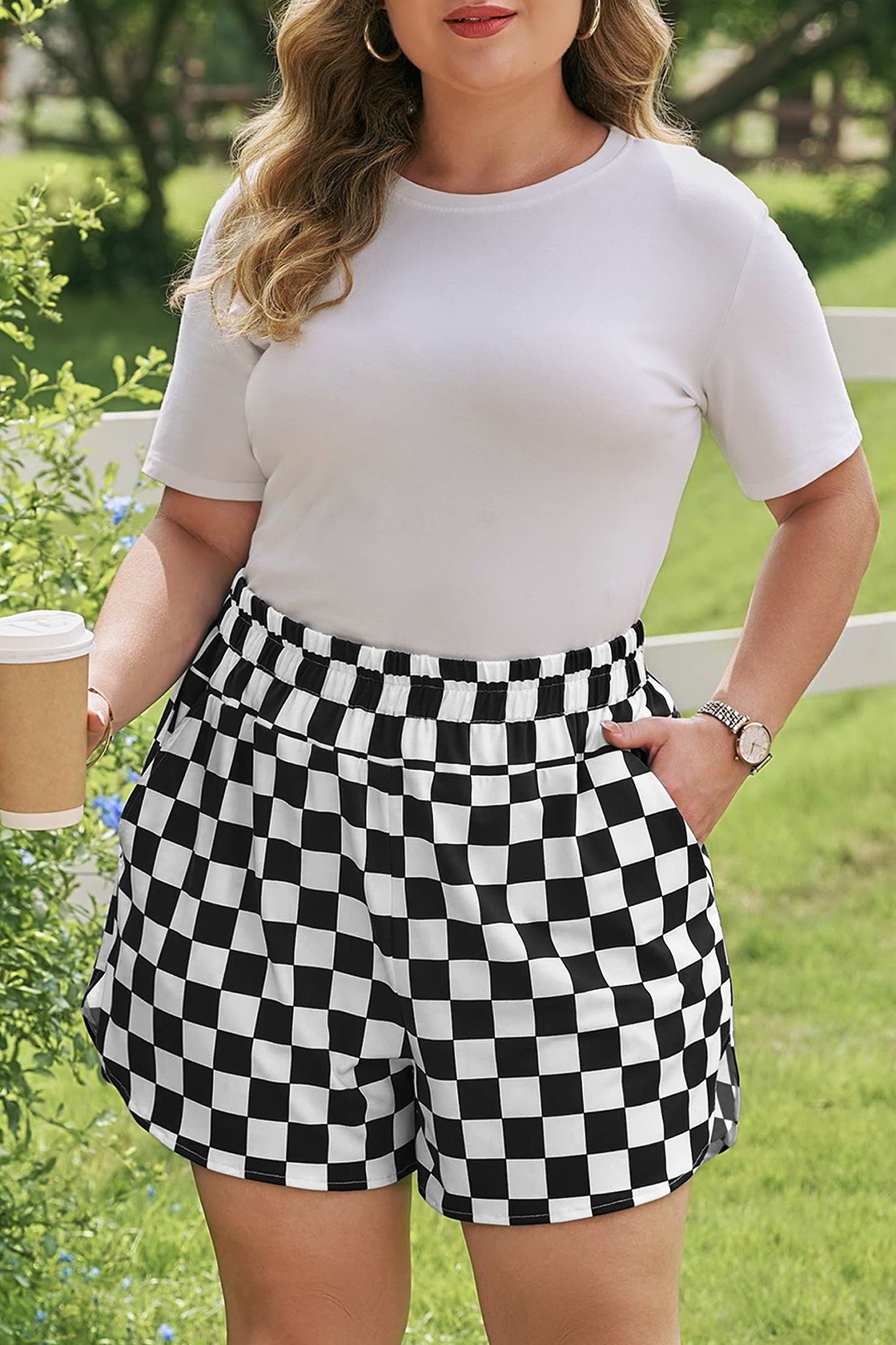 Checkered Athleisure Shorts