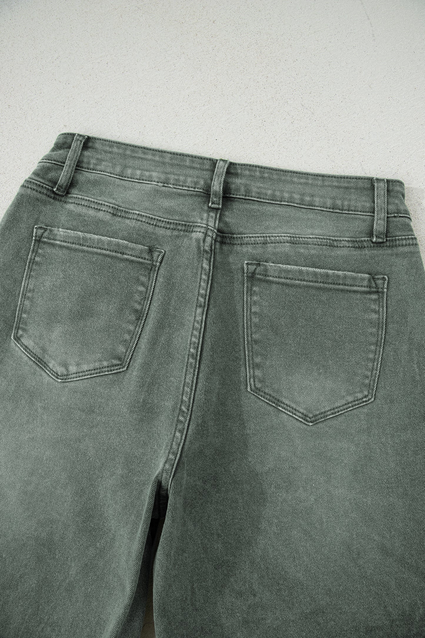 Distressed Raw Edge Wide Leg Jeans
