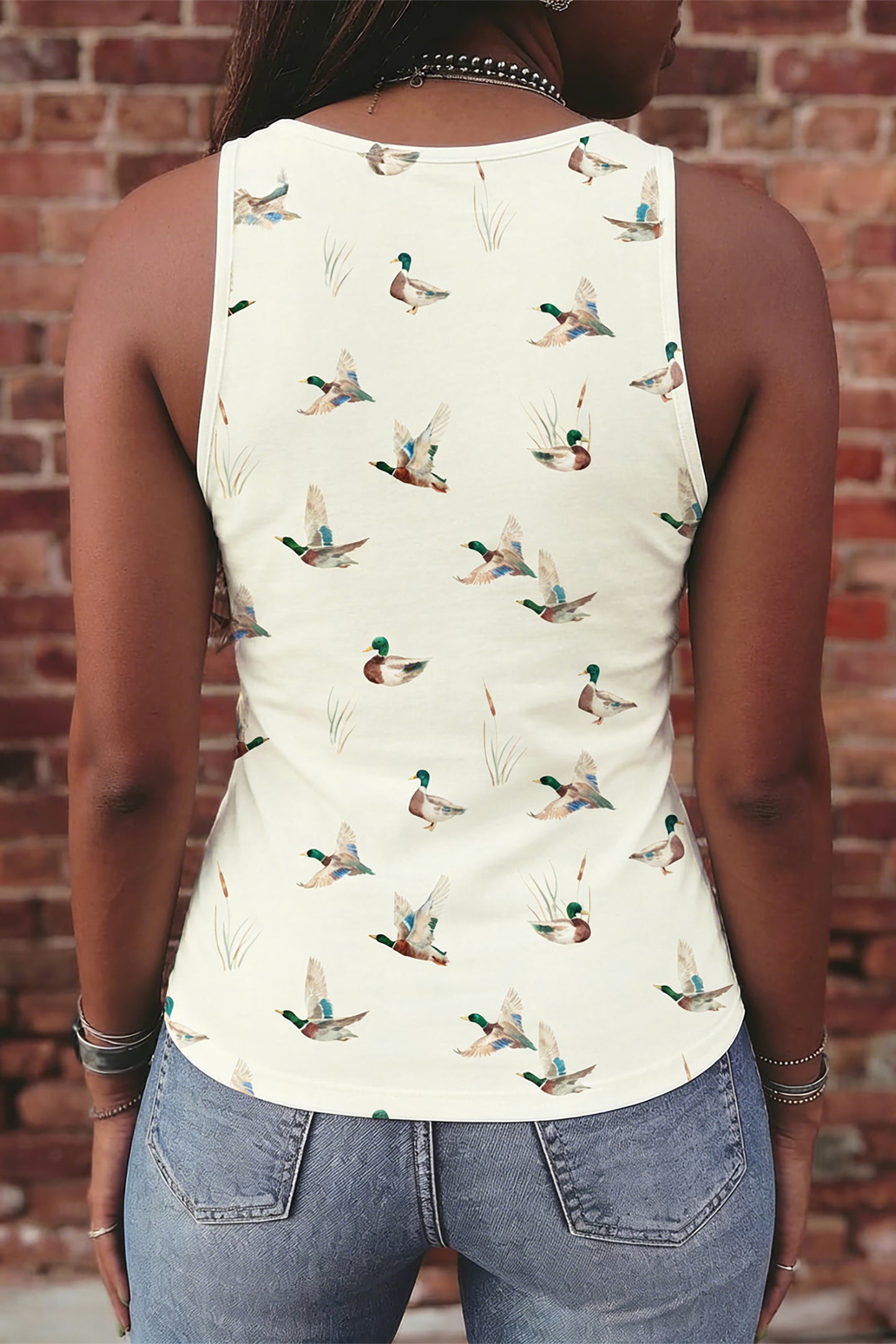 Mallard Print  Tank Top