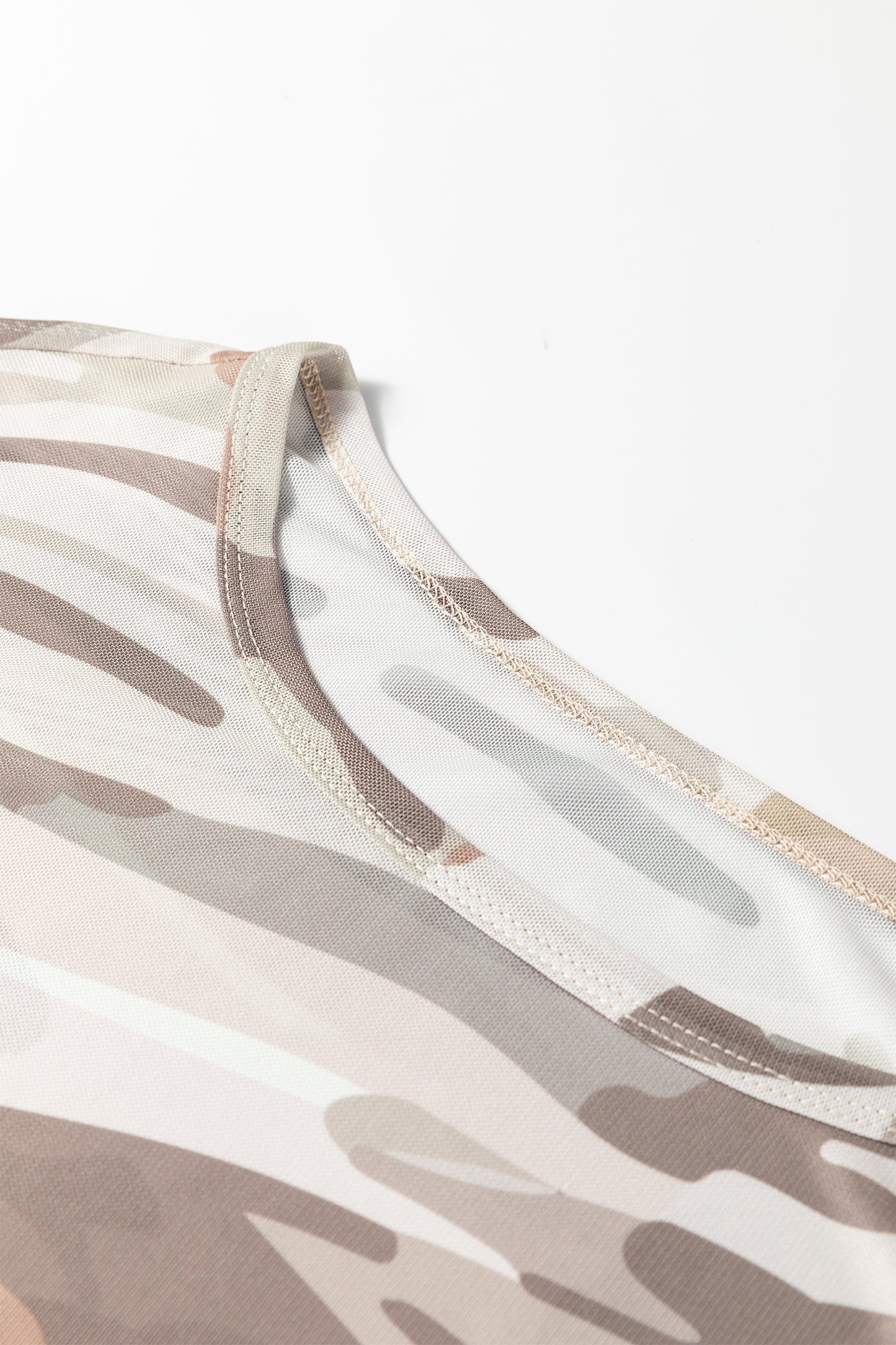 Western Camo Mesh Long Sleeve Top