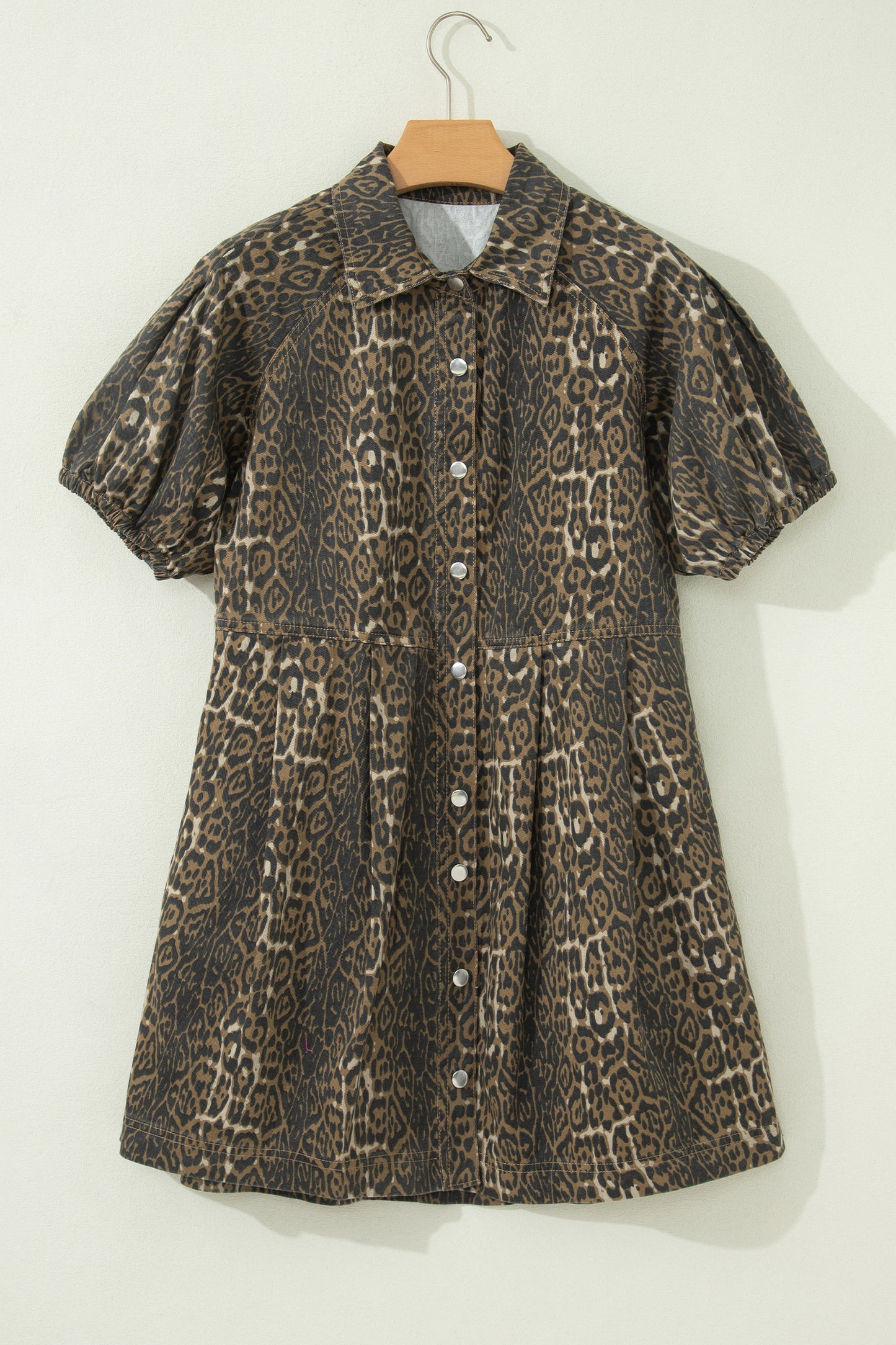 Leopard  Denim Mini Dress