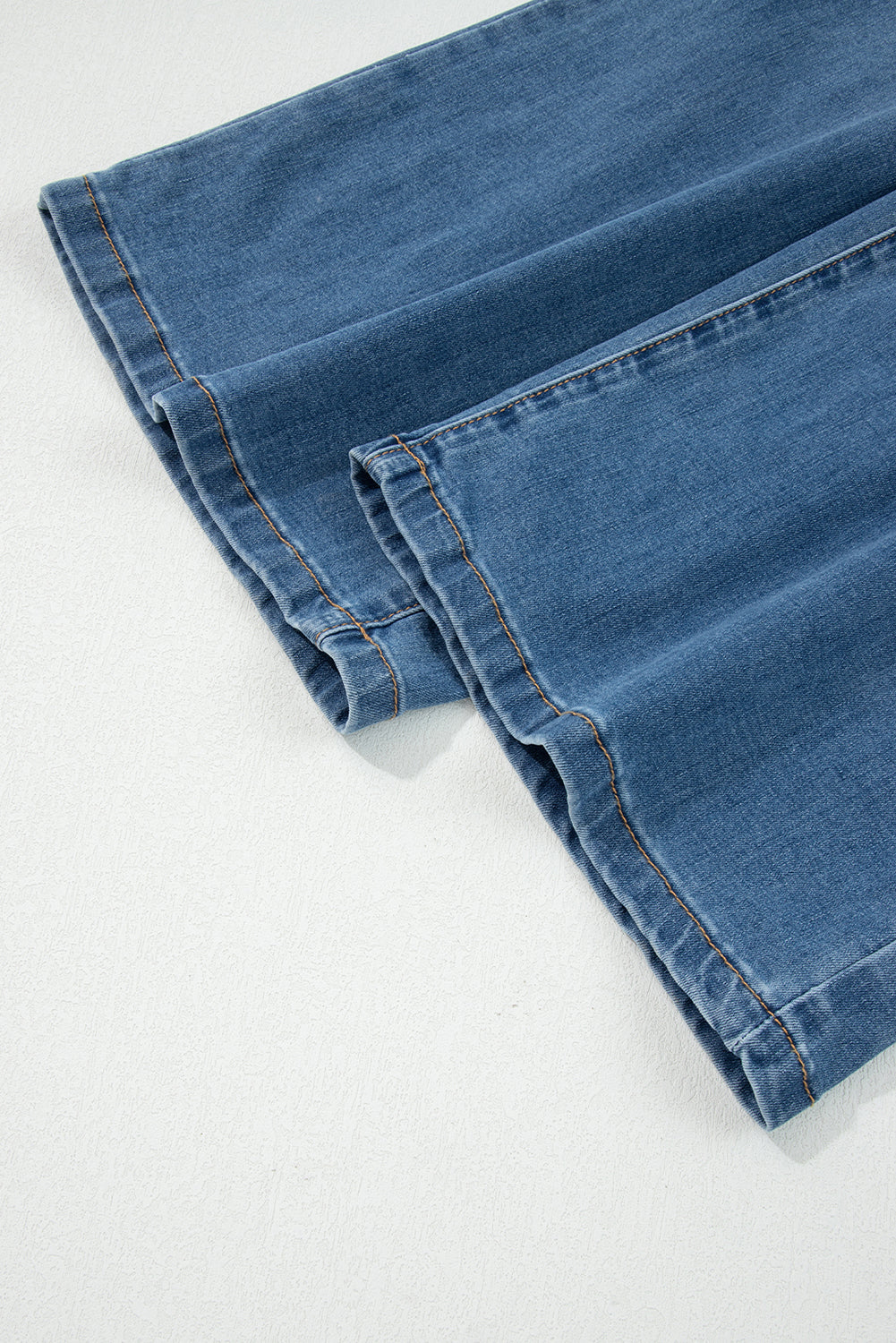 Multi Buttons High Waist Wide Leg Jeans