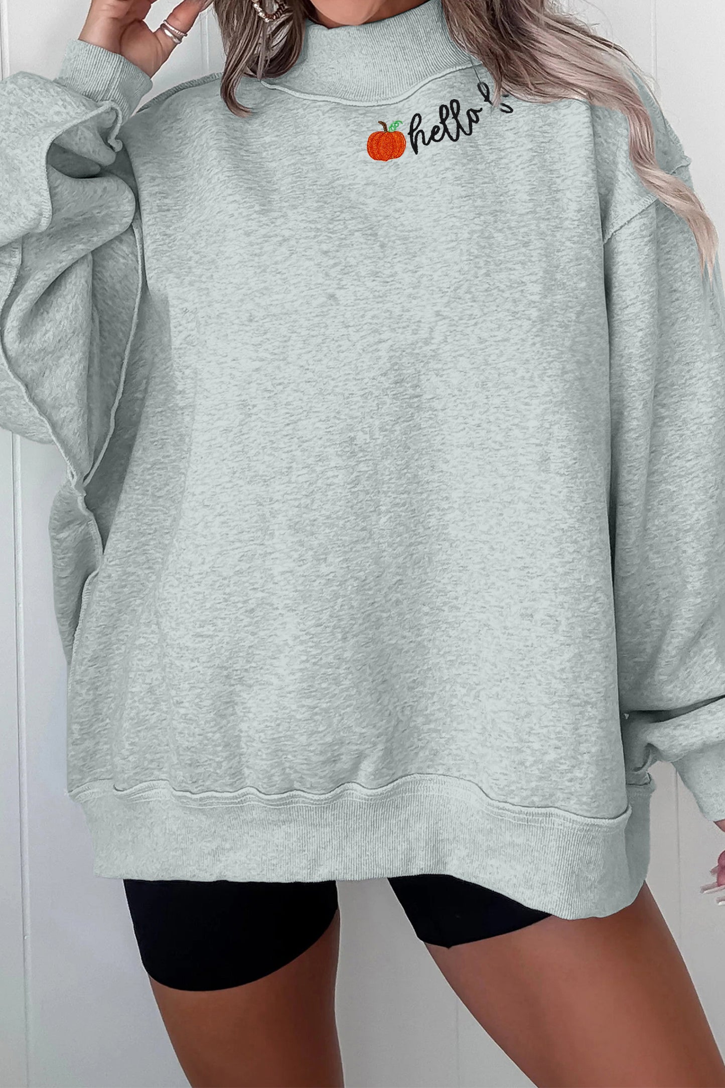 Pumpkin  Mock Neck Sweatshirt