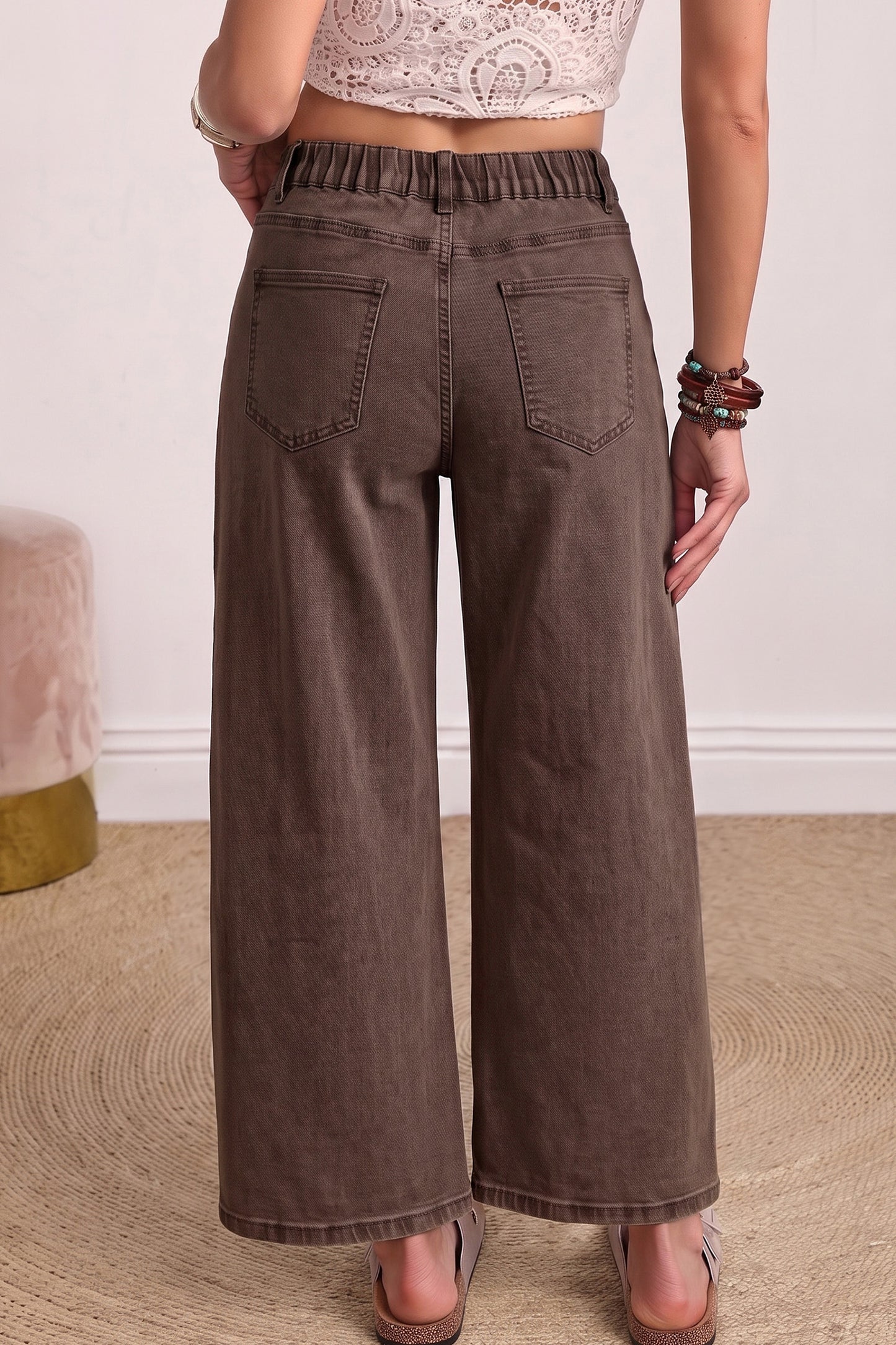 Front Pocket Ankle-length Barrel Jeans