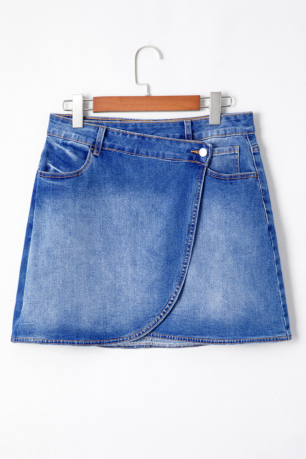 Wrapped  Denim Mini Skirt