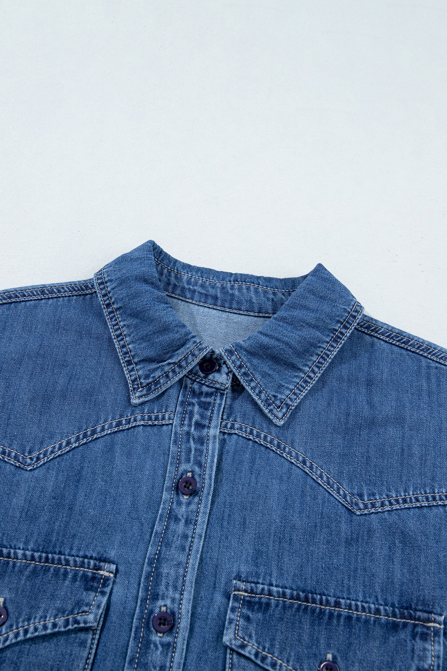 Dark Long Sleeve Denim Shirt