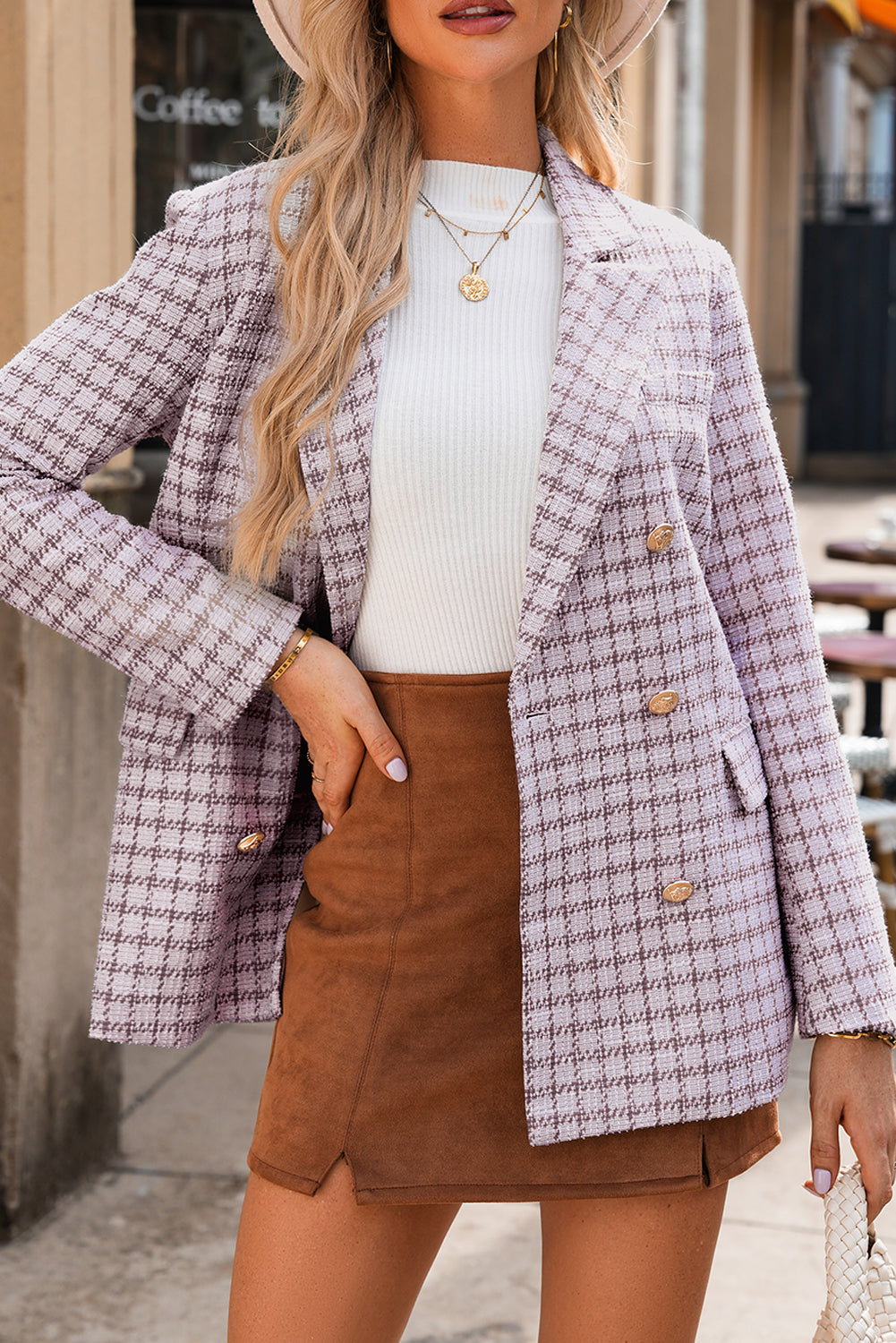 Tweed Plaid Blazer