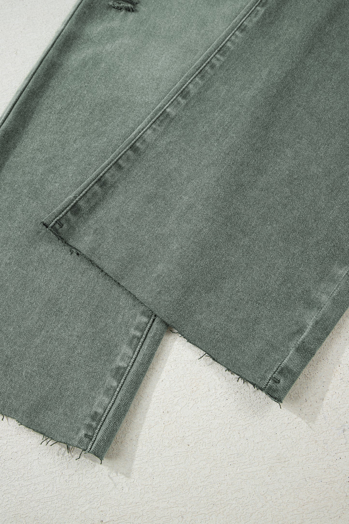 Distressed Raw Edge Wide Leg Jeans