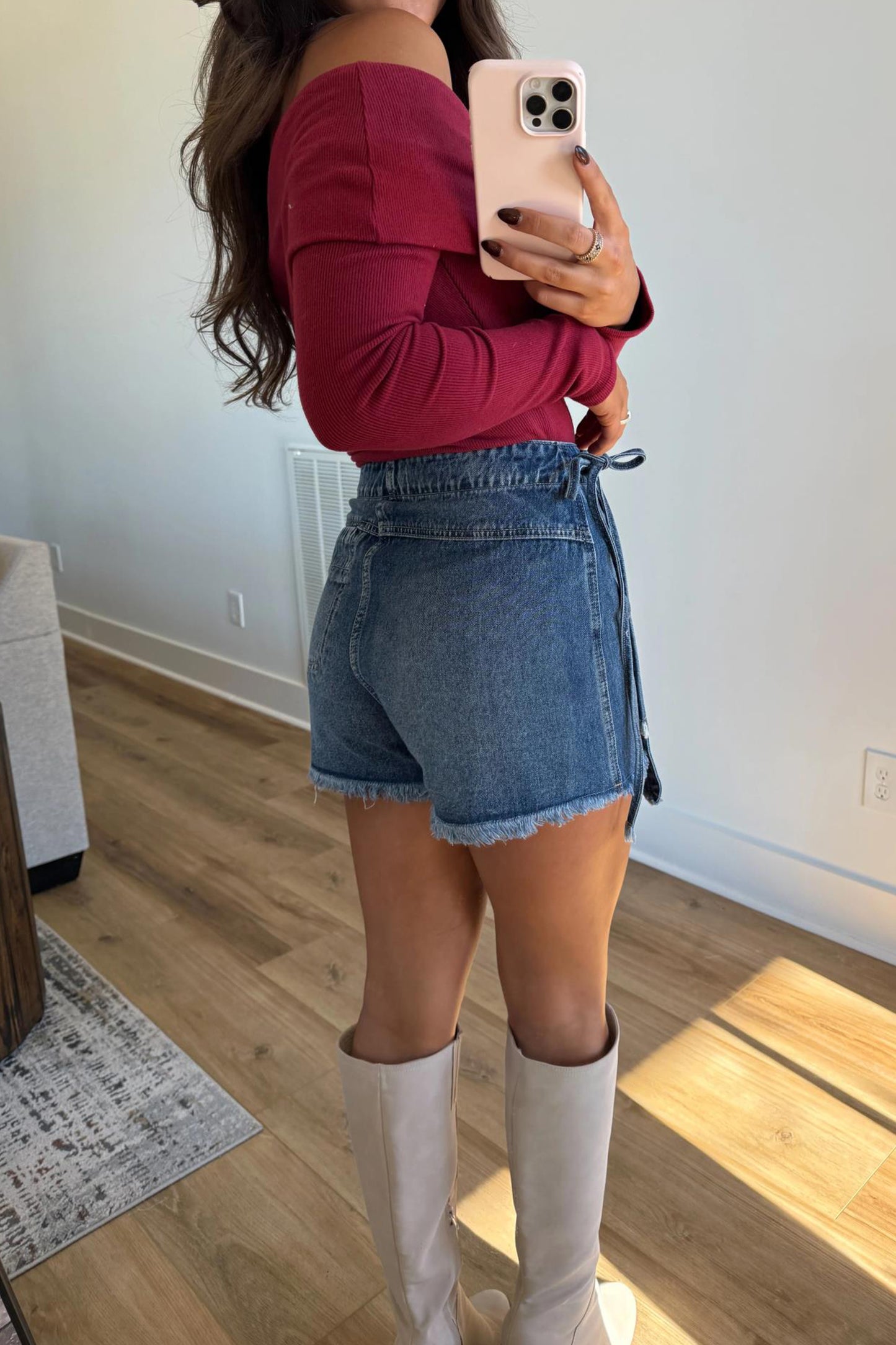 Wrapped Tied Denim Skort