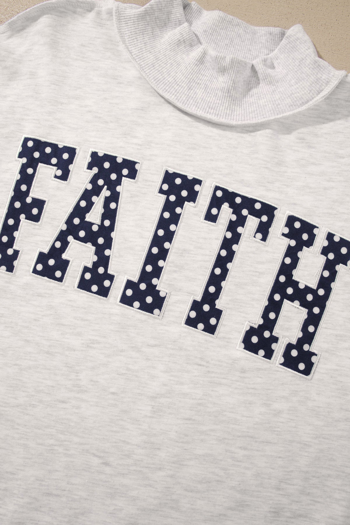 High Neck Polka Dot Baggy Sweatshirt