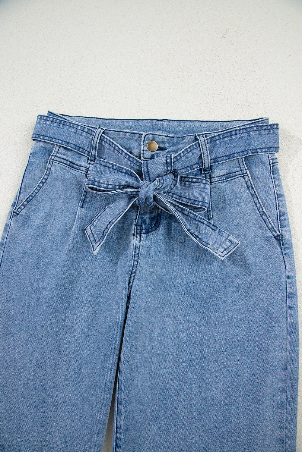 Wide Leg With Bow Jeans