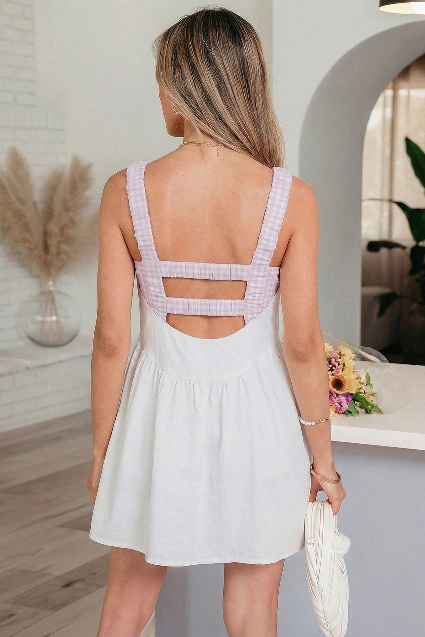 Two Piece Gingham Mini Dress