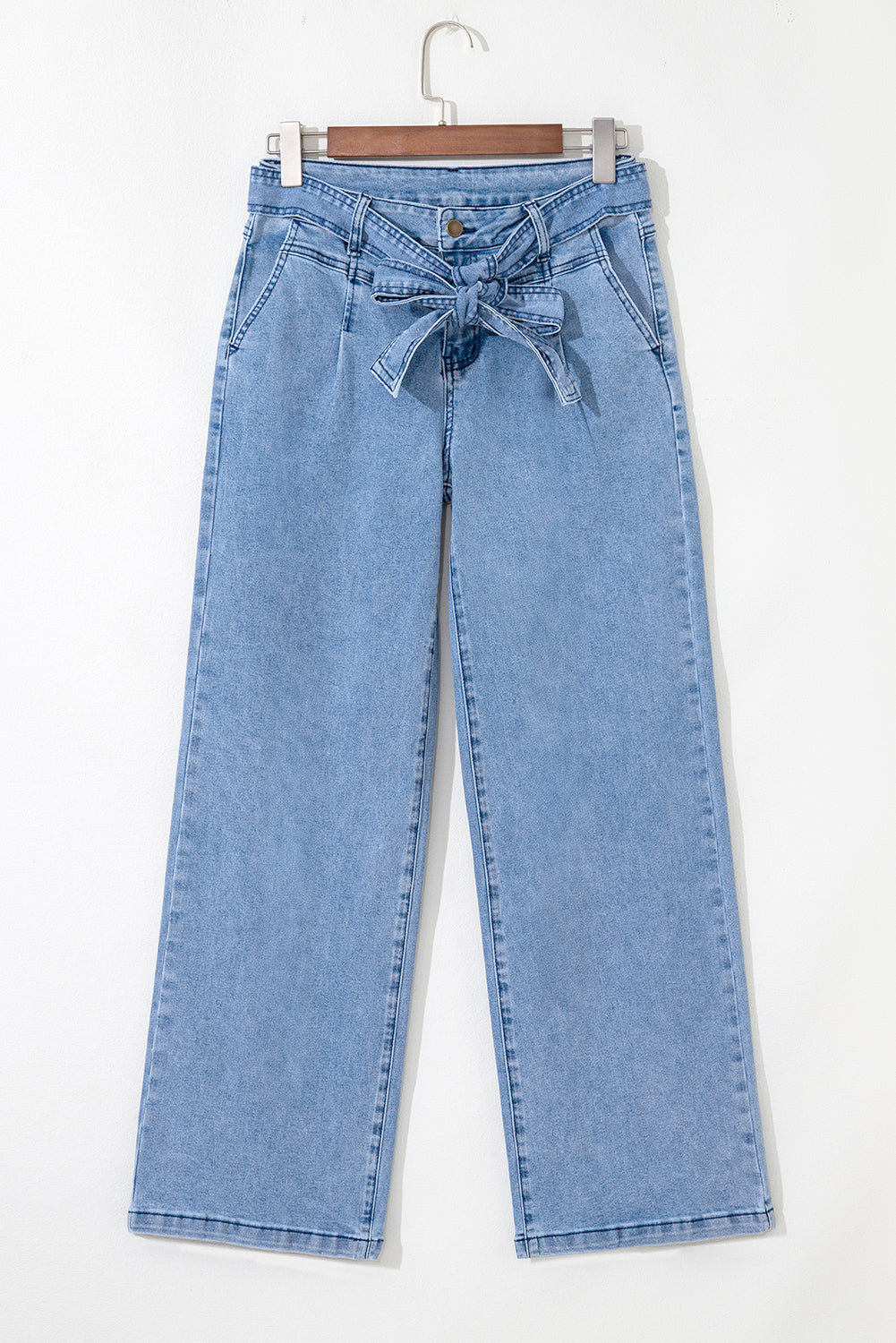 Wide Leg With Bow Jeans