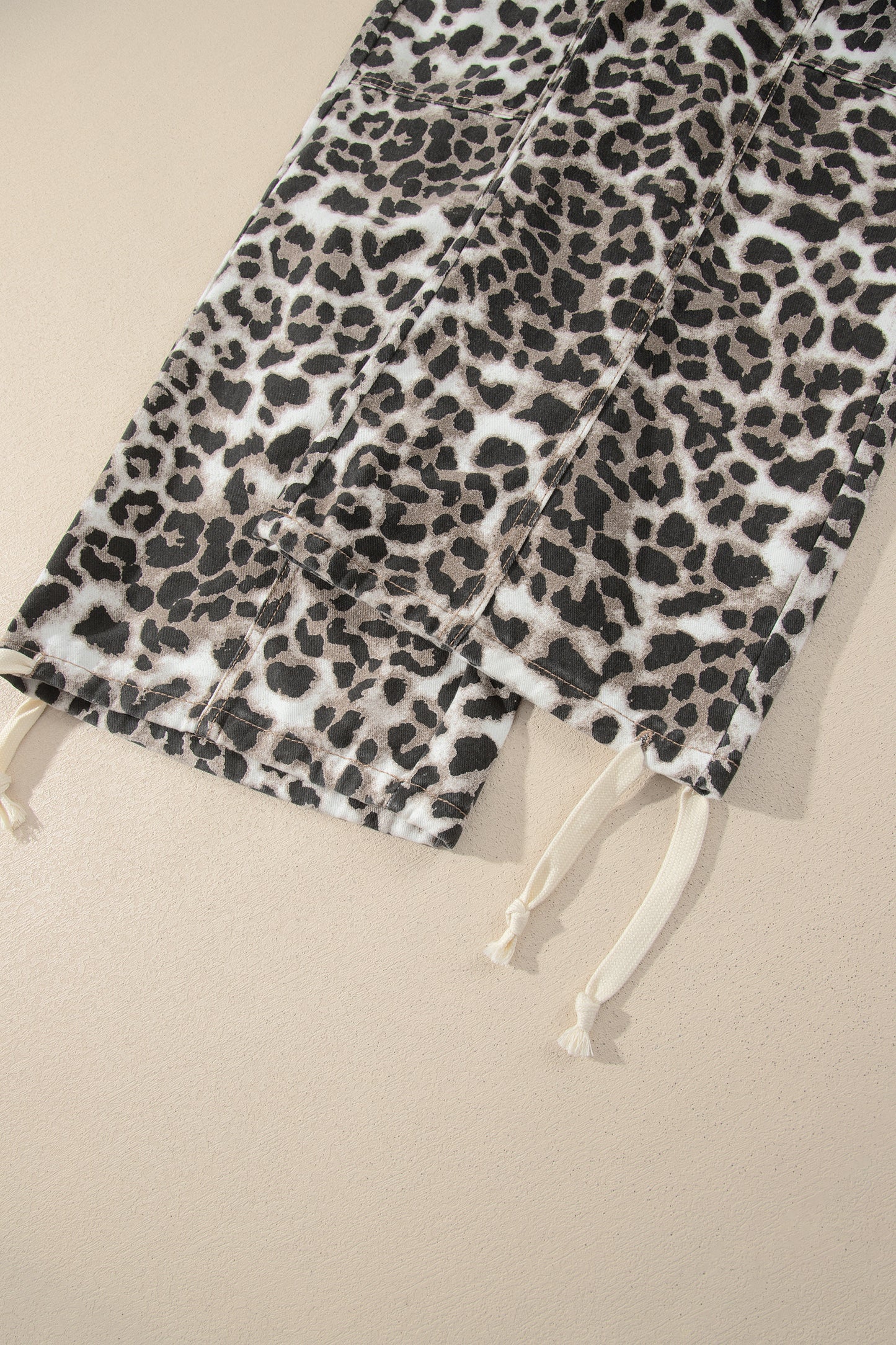 Leopard Print Drawstring Jogger Jeans