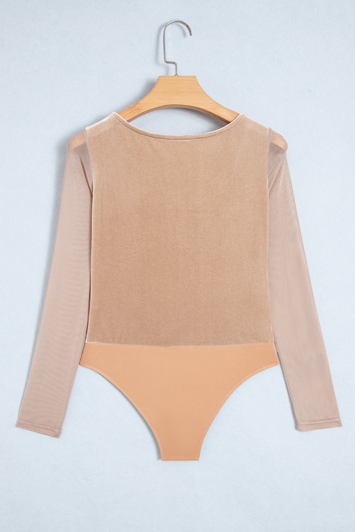 Beige Velvet Bodysuit