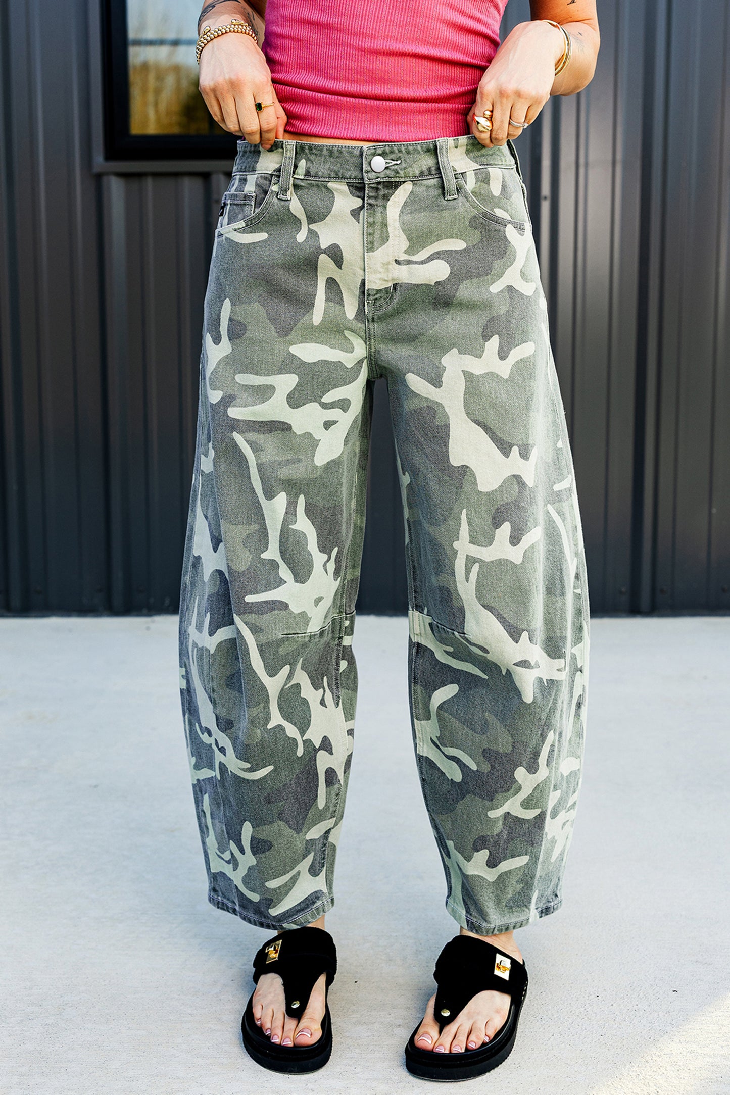 Camo Straight Ankle Jeans