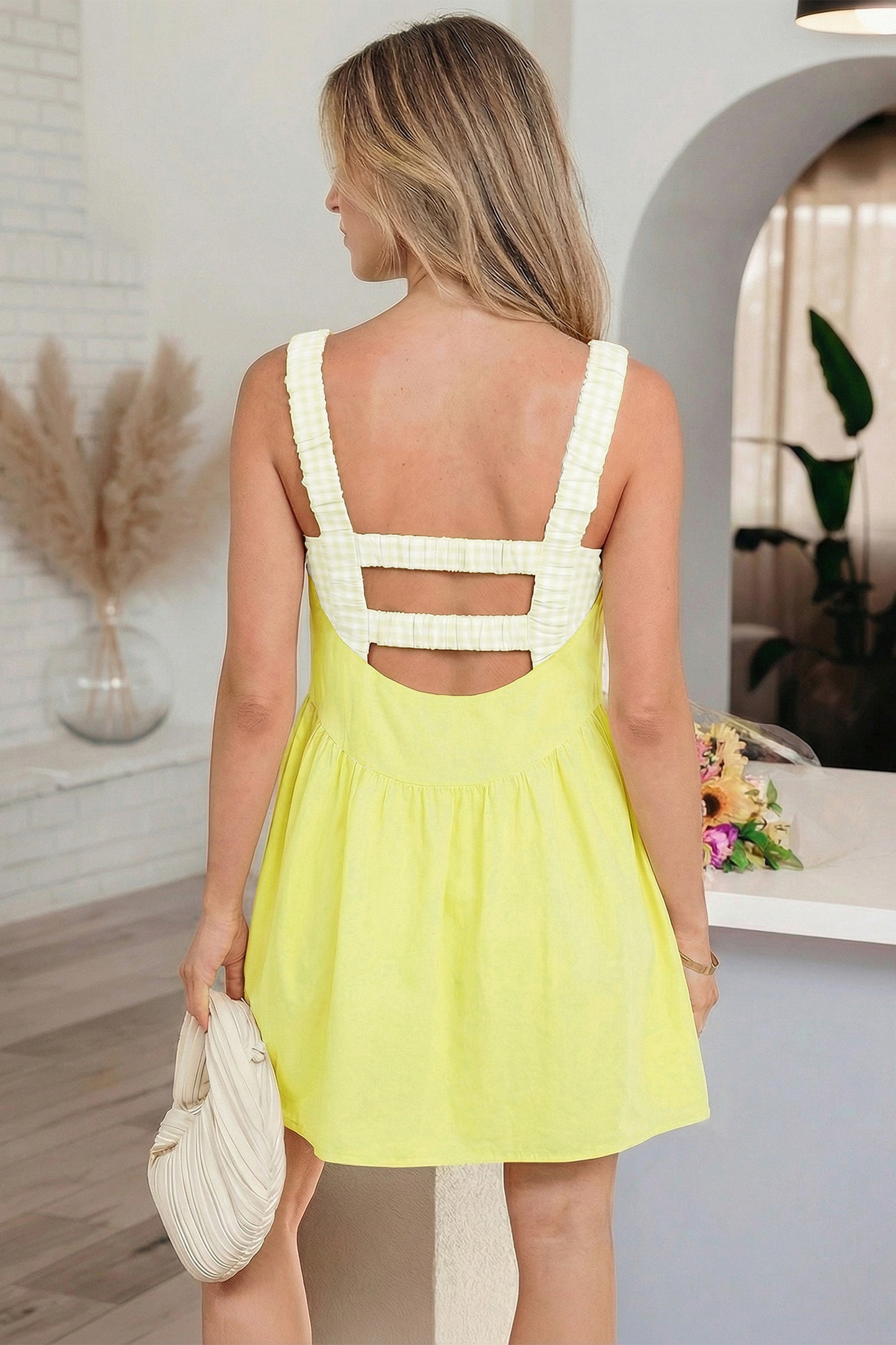 Two Piece Gingham Mini Dress