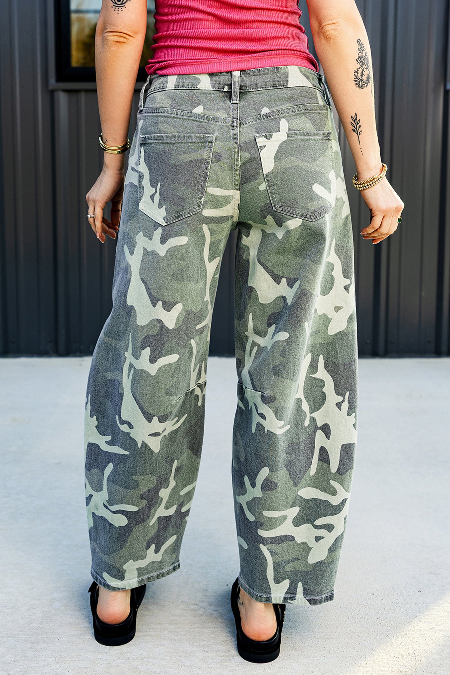Camo Straight Ankle Jeans