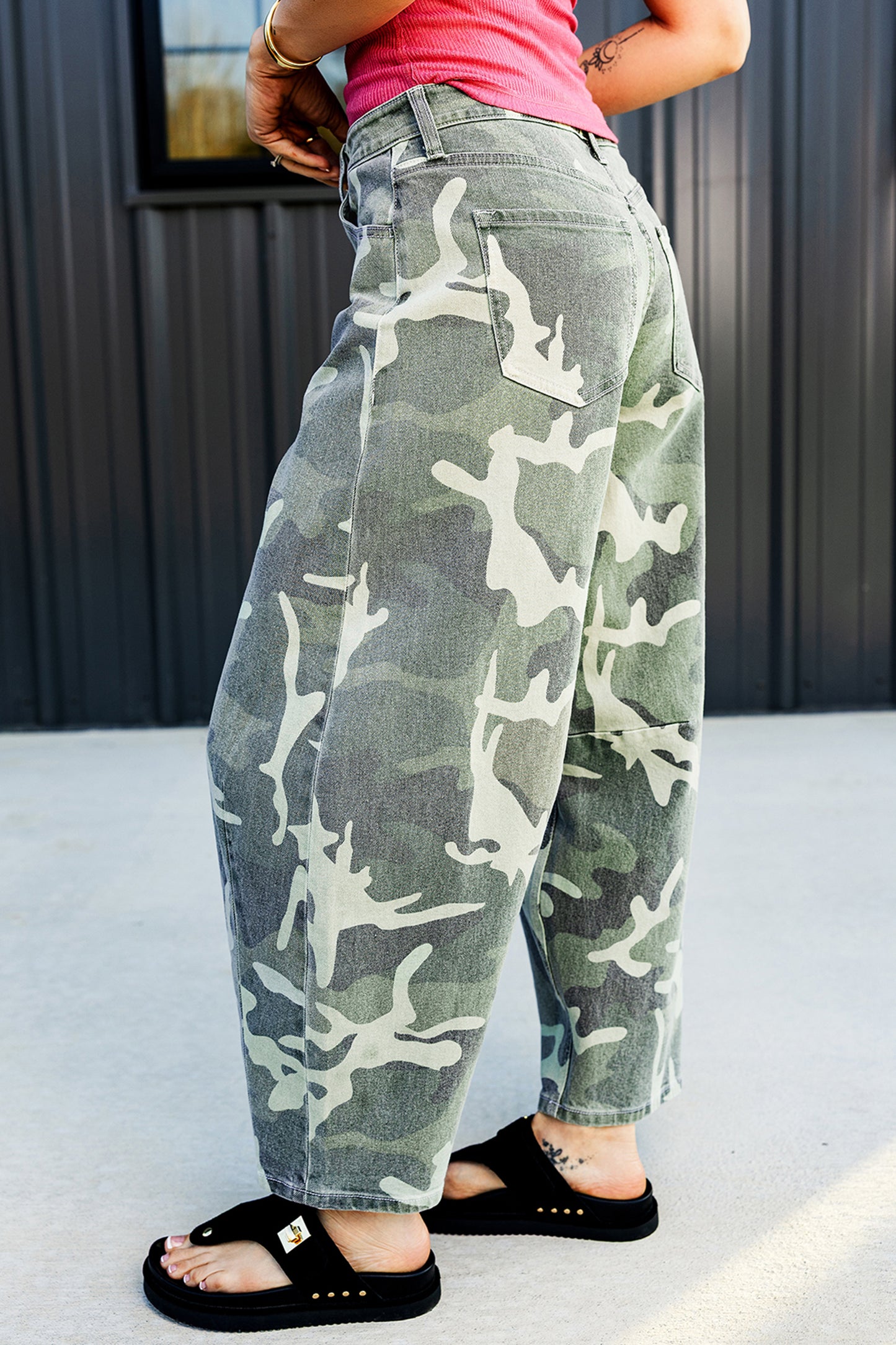 Camo Straight Ankle Jeans