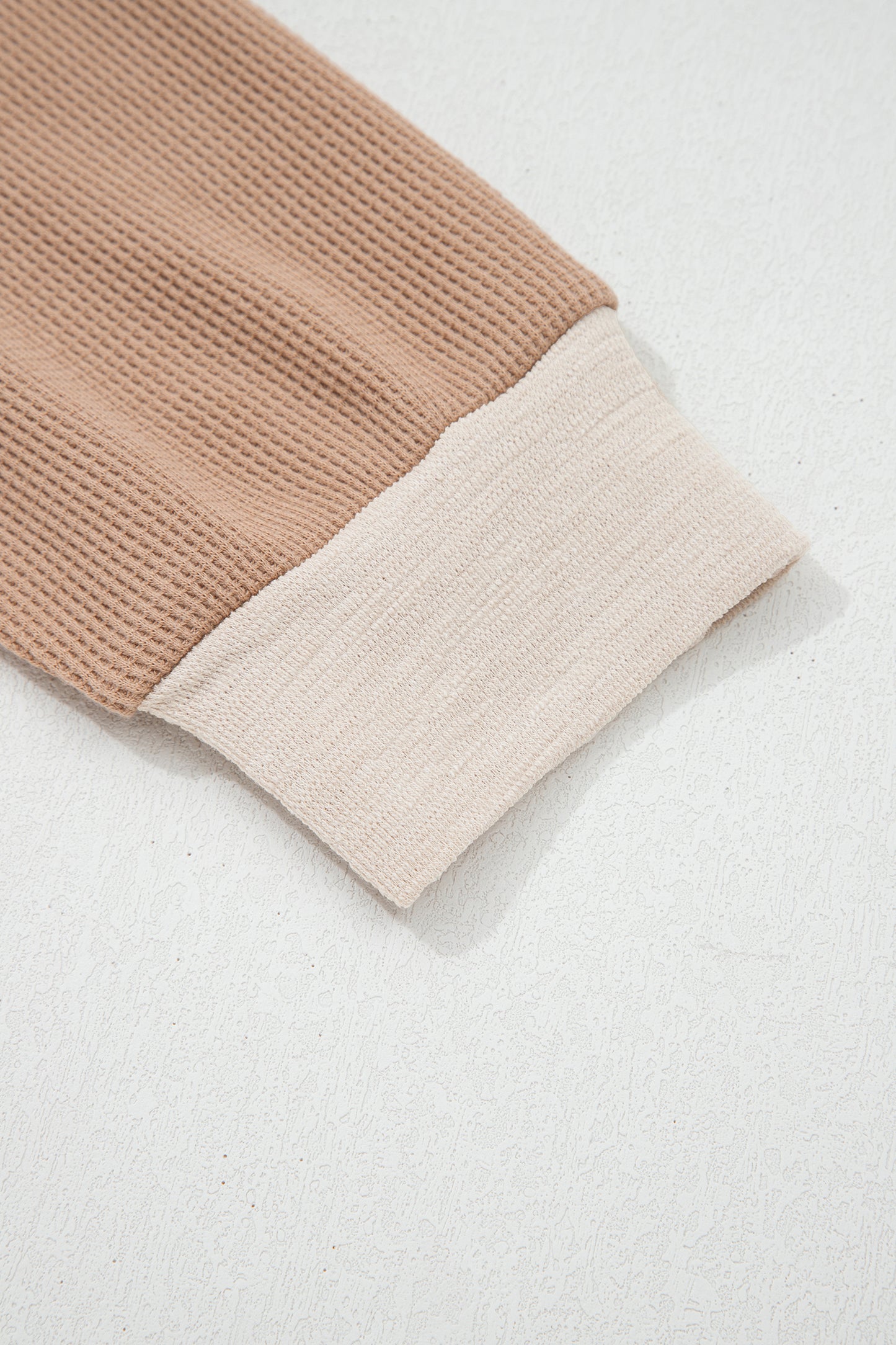 Patchwork V Neck Long Sleeve Top