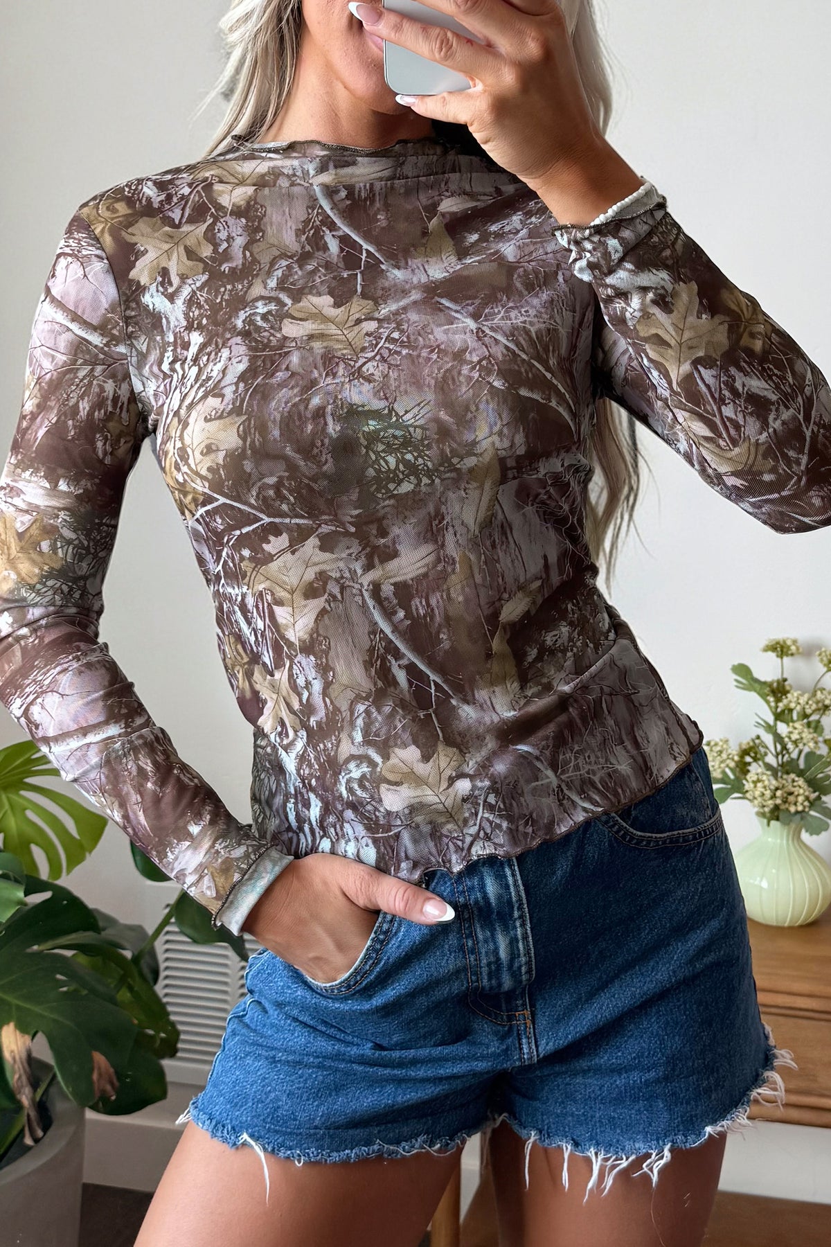 Long Sleeve Mock Neck Top