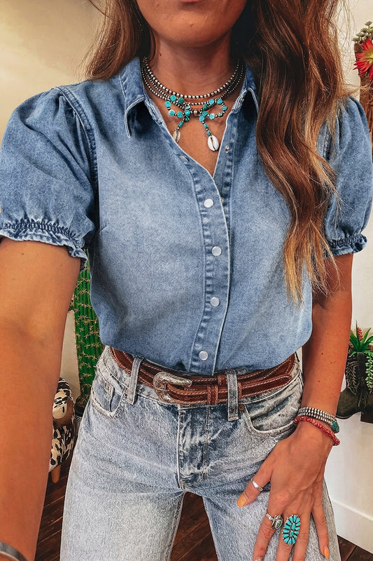 Snap Button Denim Shirt