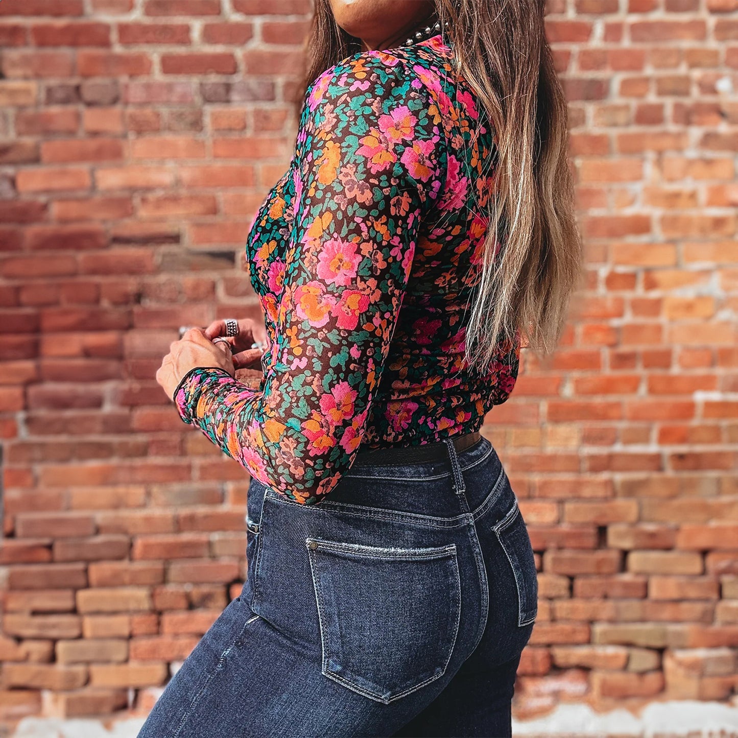 Long Sleeve Mock Neck Top