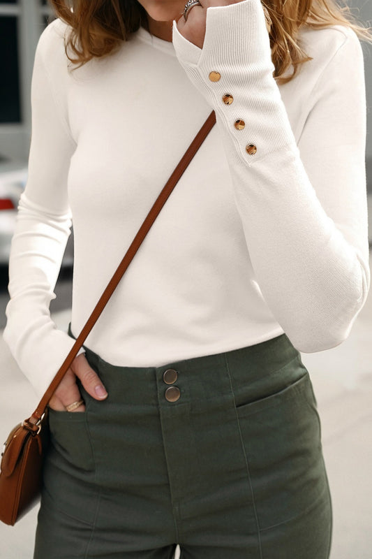 Button Cuffs  Sweater