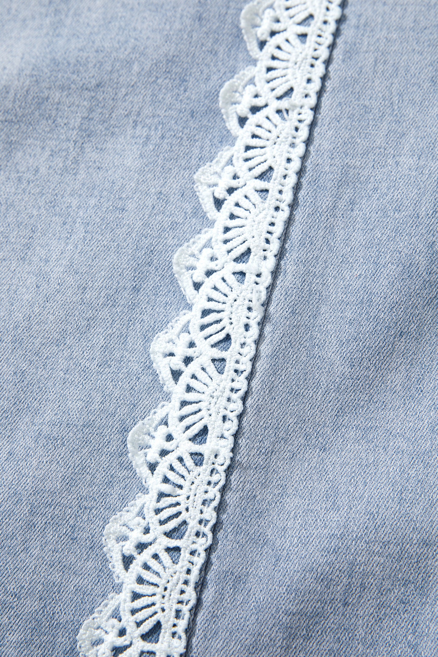 Lace Trim  Full-Length Regular Fit Jeans