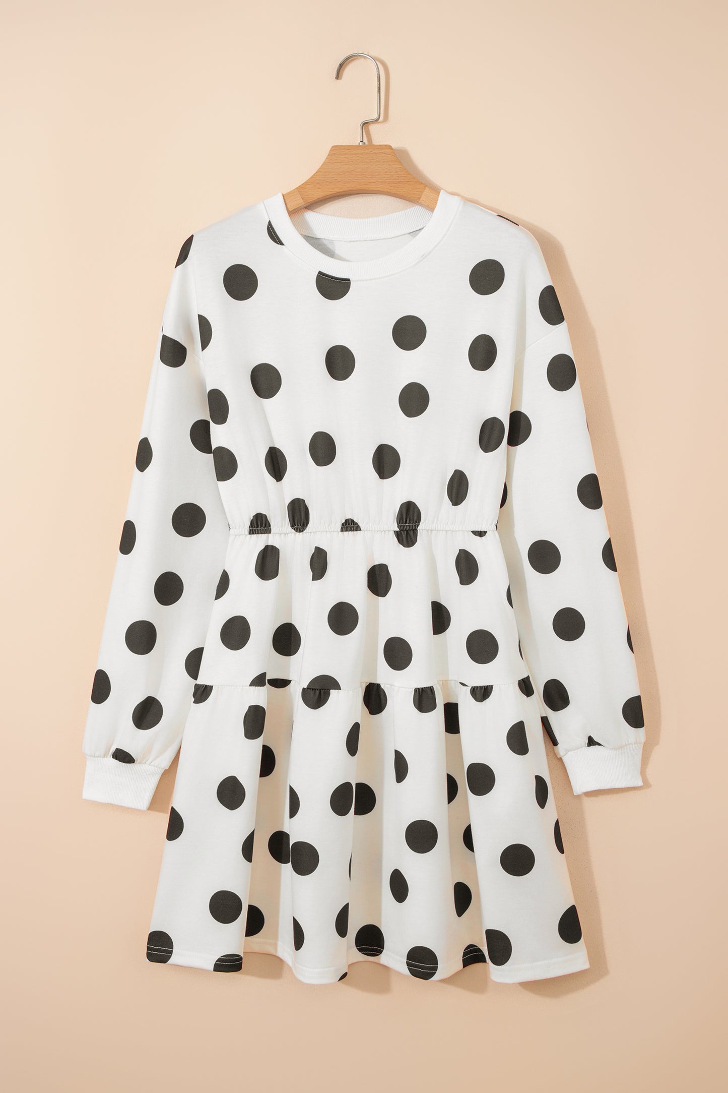 Polka Dot Long Sleeve Mini Dress