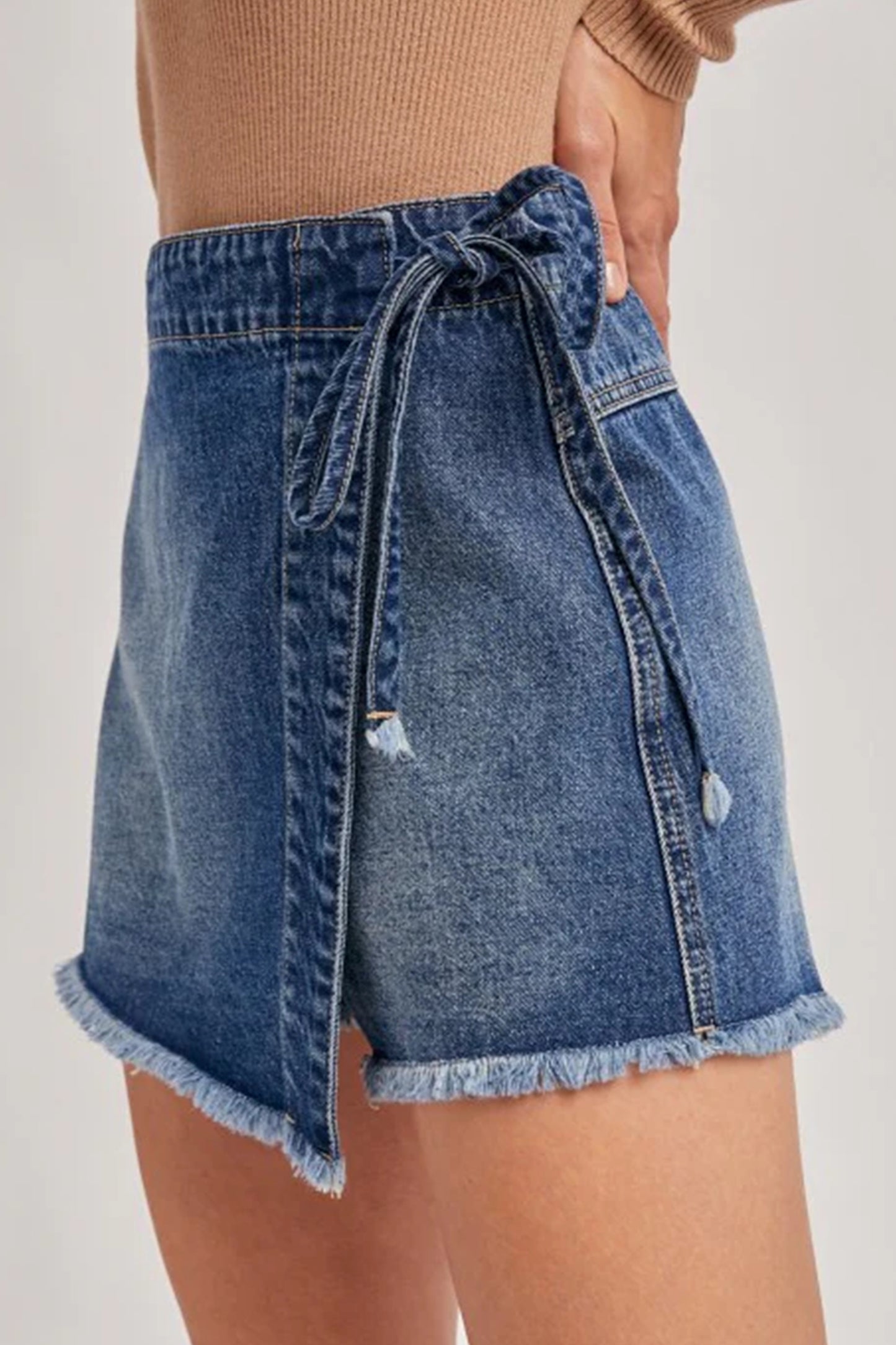 Wrapped Tied Denim Skort