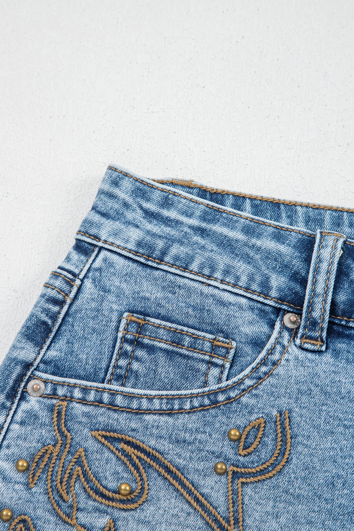 Stud Denim Shorts