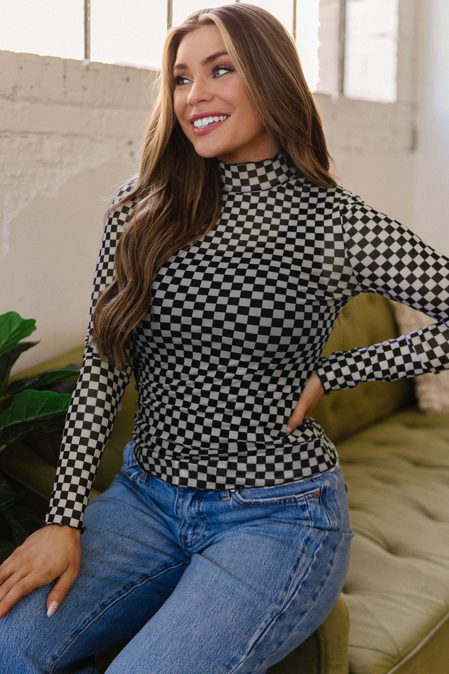 Long Sleeve Mesh Top