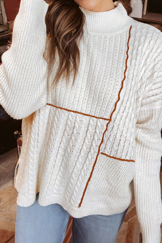 Stitch Mock Neck Sweater